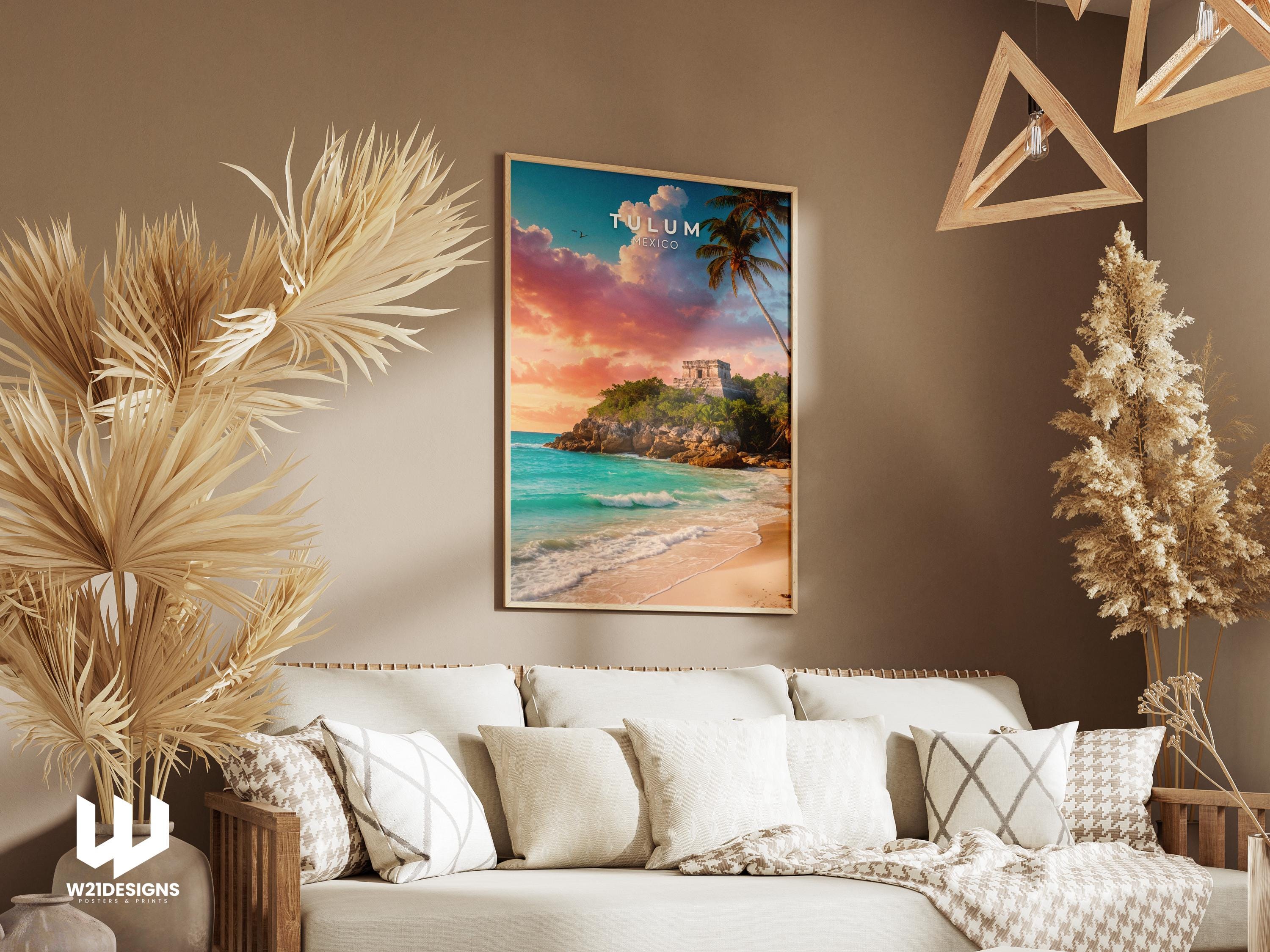 Tulum Mayan Ruins Print: Mexico Travel Poster, Beach Paradise