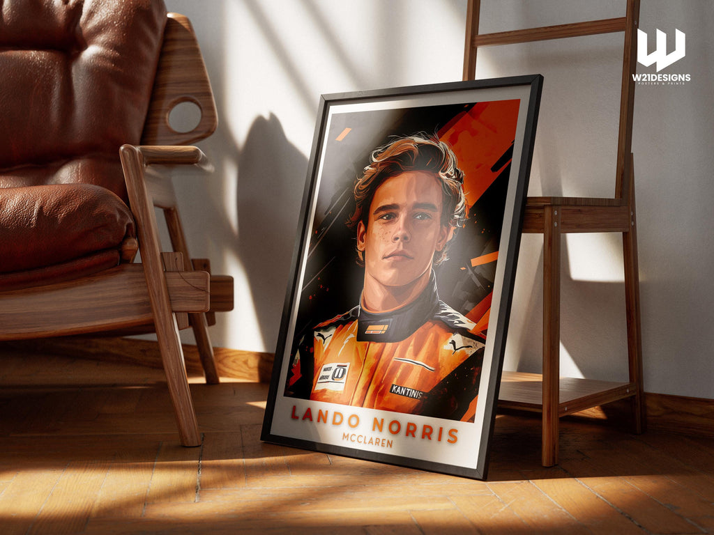 Lando Norris McLaren F1 Art Print: Formula 1 Racing Poster