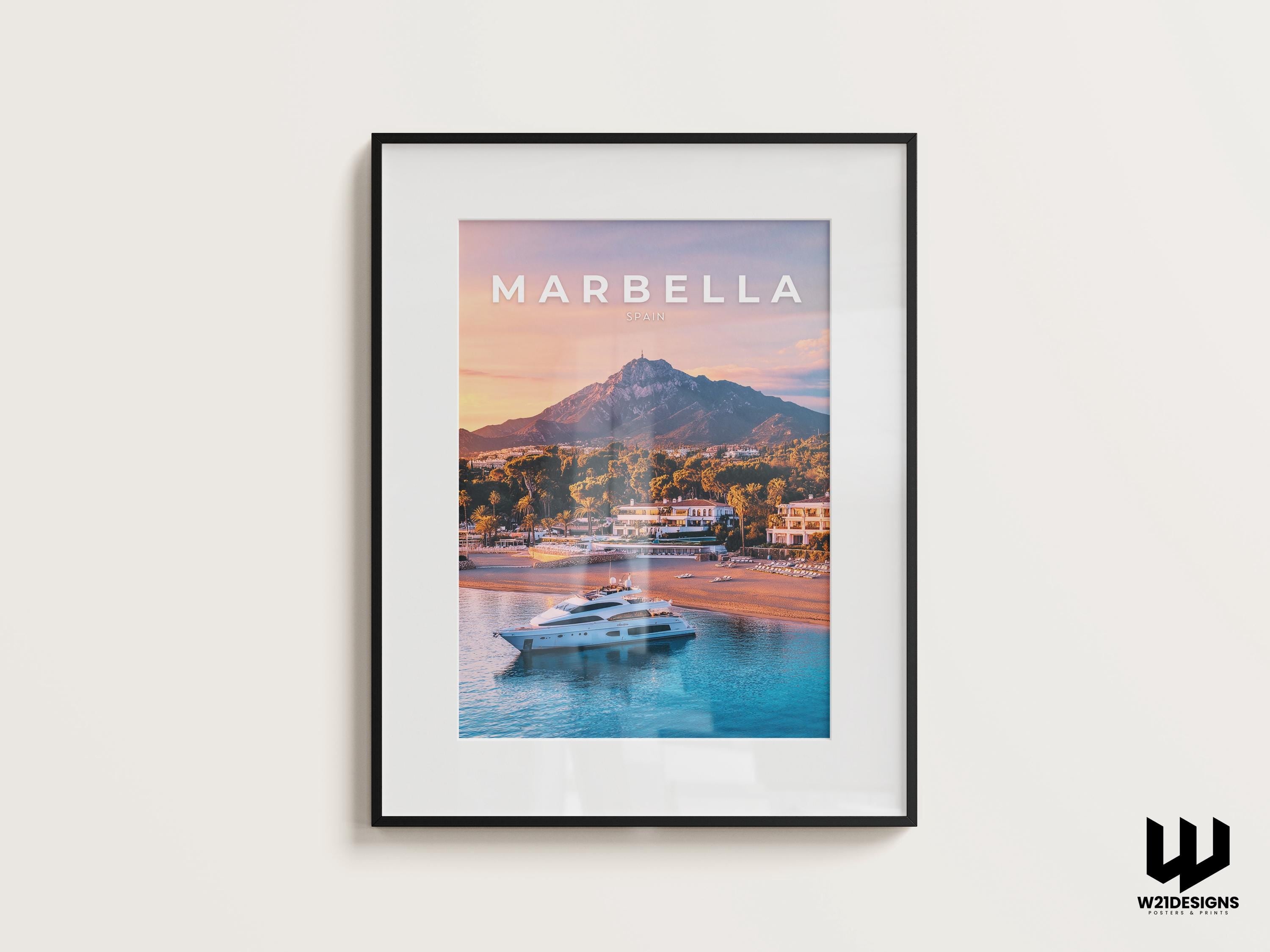 Marbella Travel Poster: Spanish Riviera Coastal Art Print