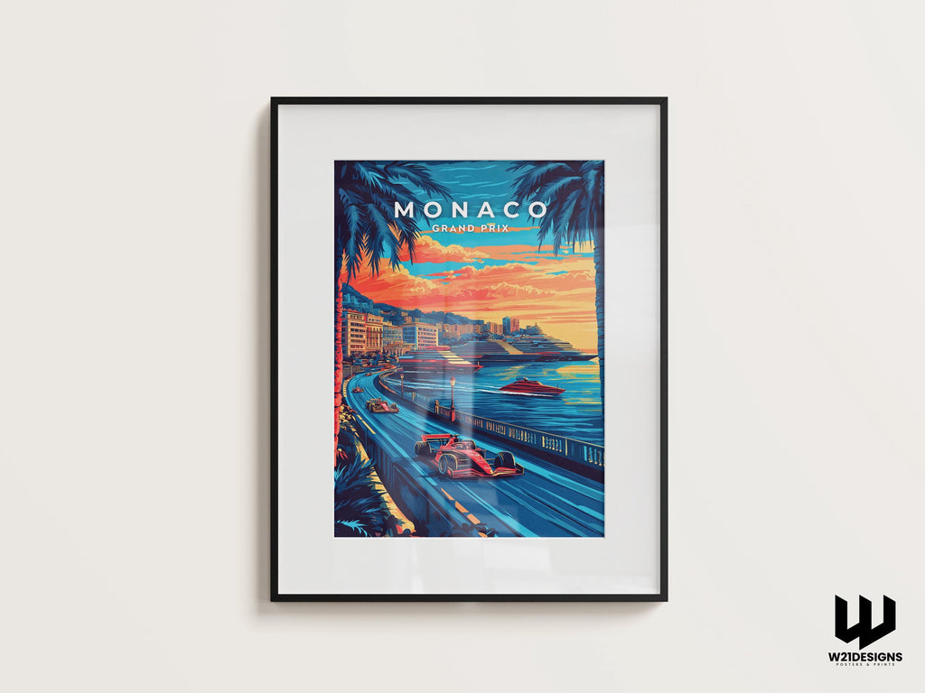 Monaco Grand Prix Travel Poster: French Riviera F1 Racing Art