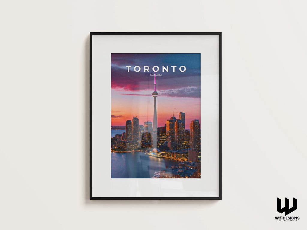 Toronto Skyline Print: Canada Travel Poster, Urban Home Decor