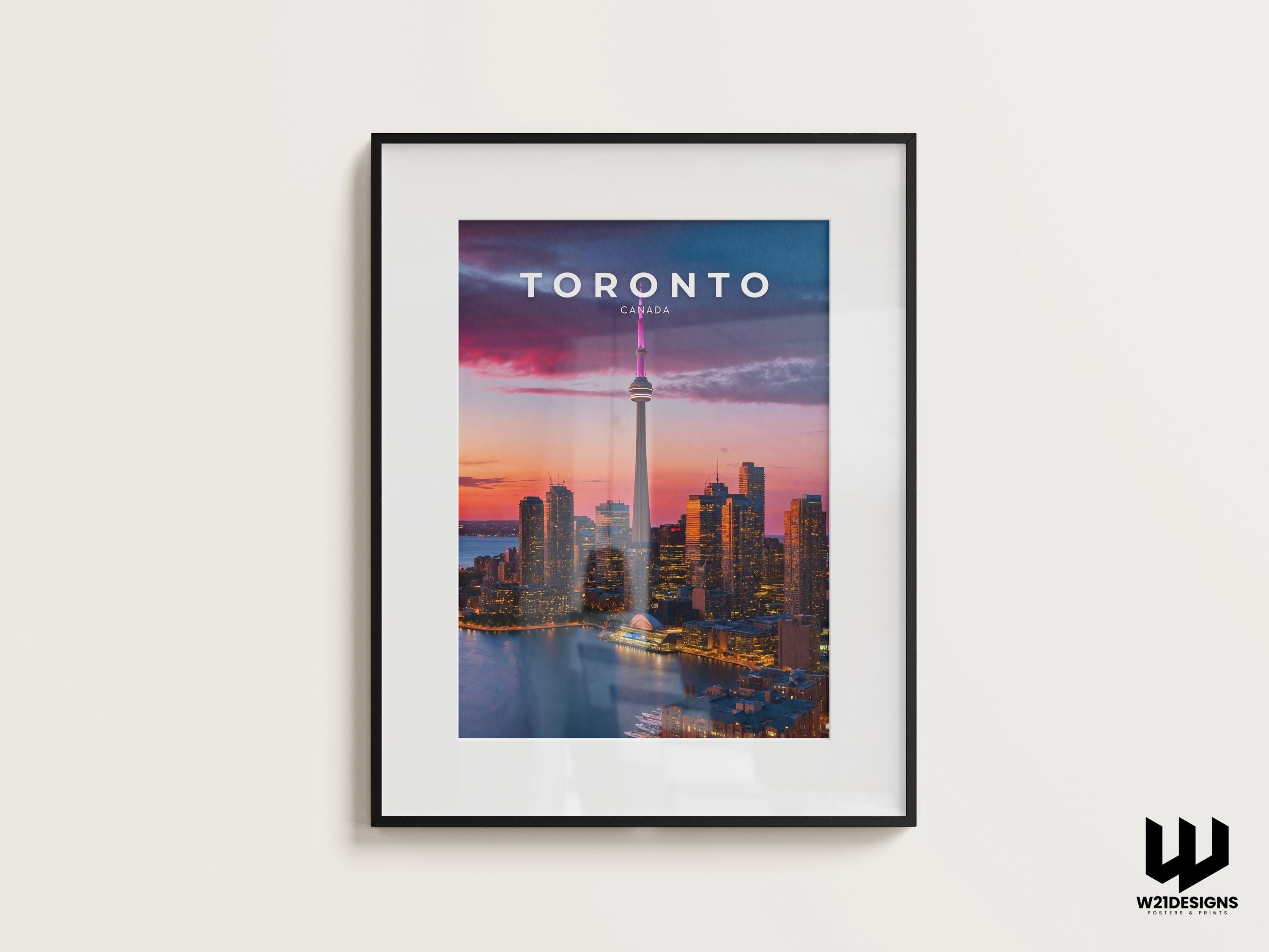 Toronto Skyline Print: Canada Travel Poster, Urban Home Decor