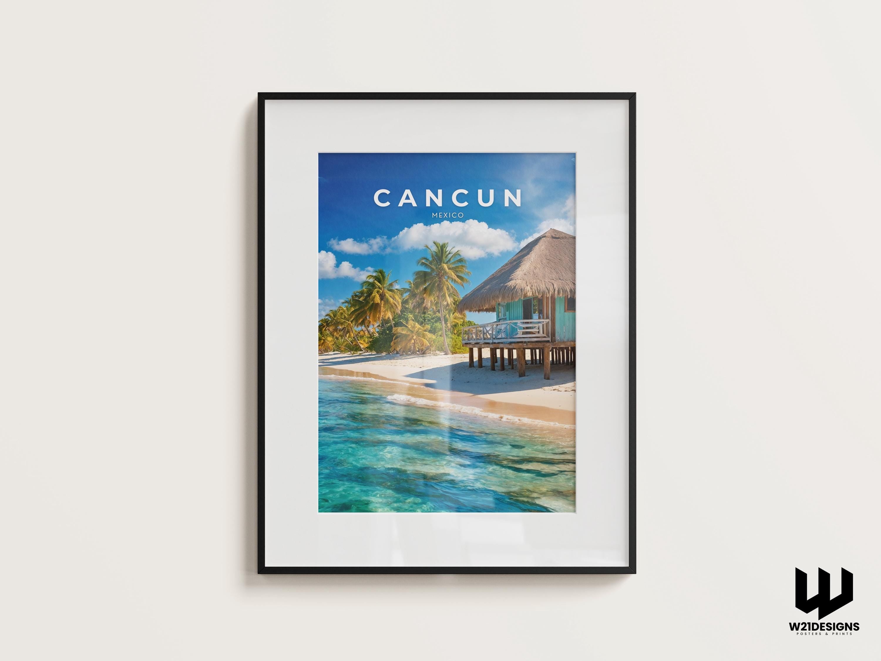 Cancun Beach Print: Tropical Mexico Coastal Wall Art