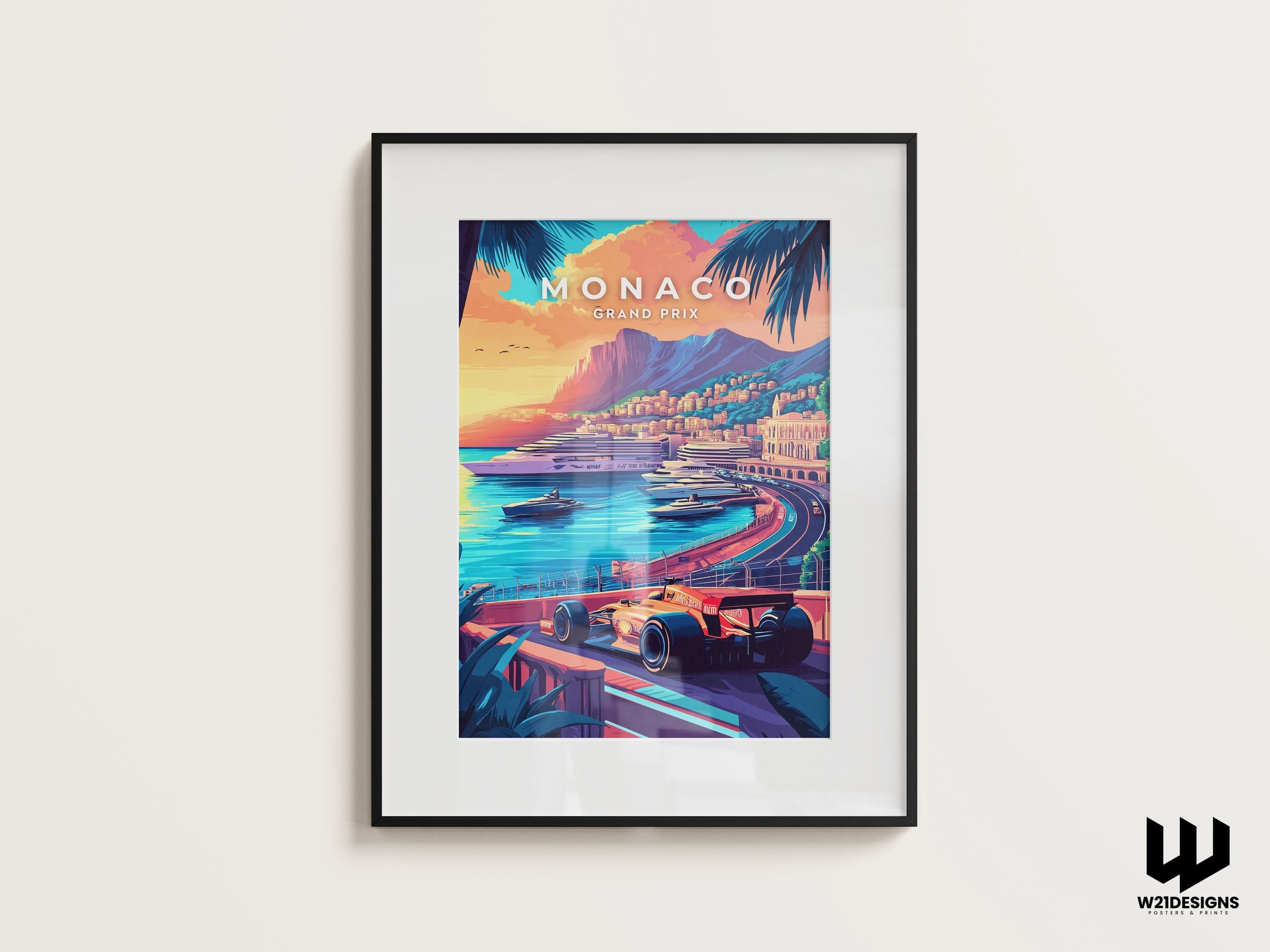 Monaco Grand Prix Poster: French Riviera F1 Racing Art