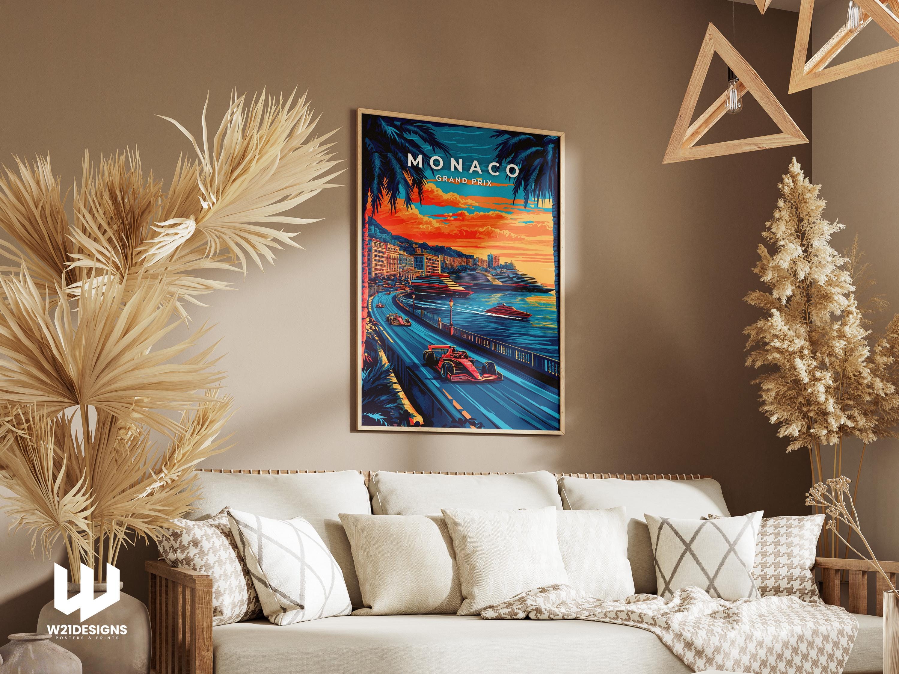 Monaco Grand Prix Travel Poster: French Riviera F1 Racing Art