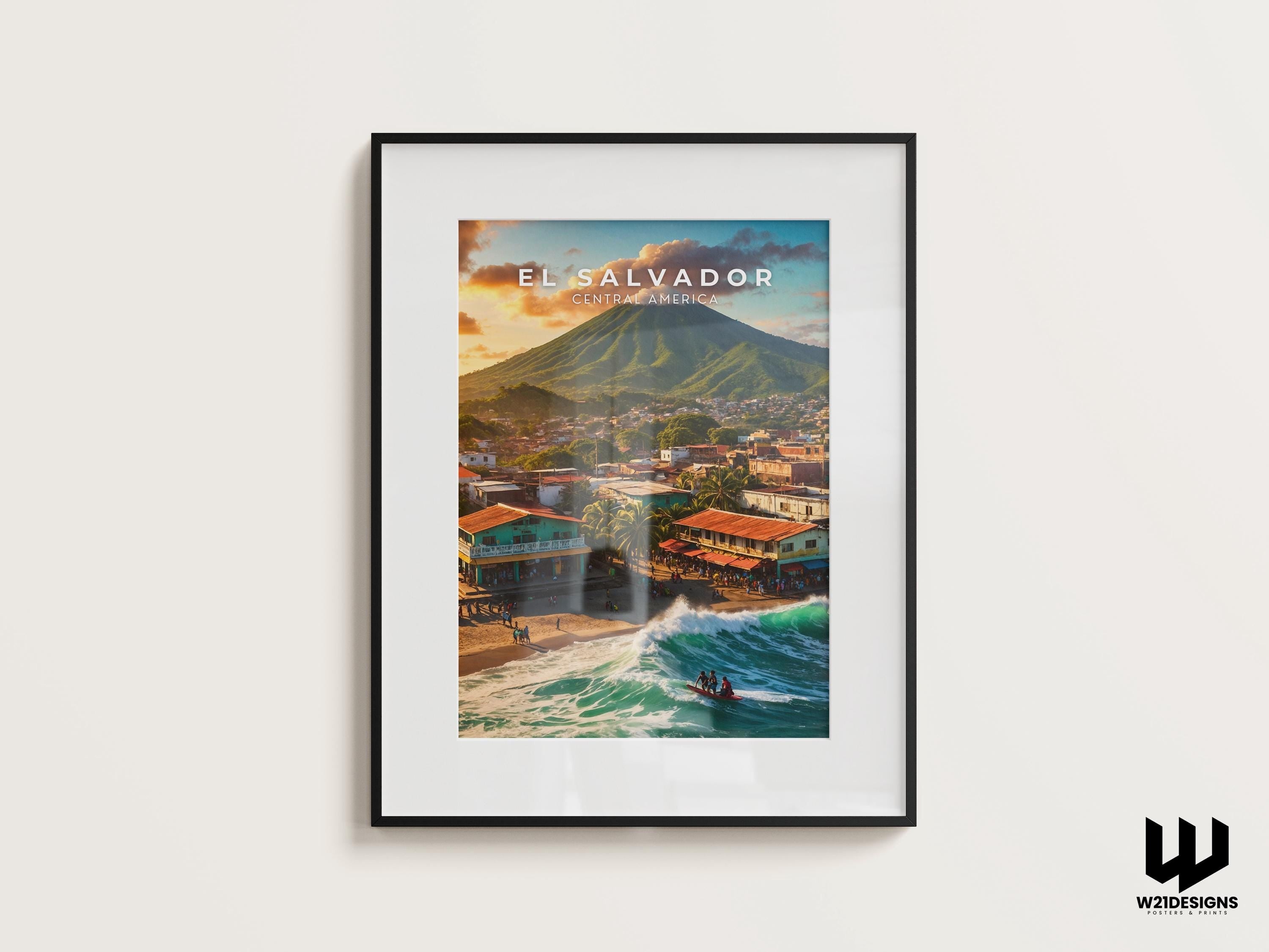 El Salvador Travel Poster: Vintage Style Central America Wall Art