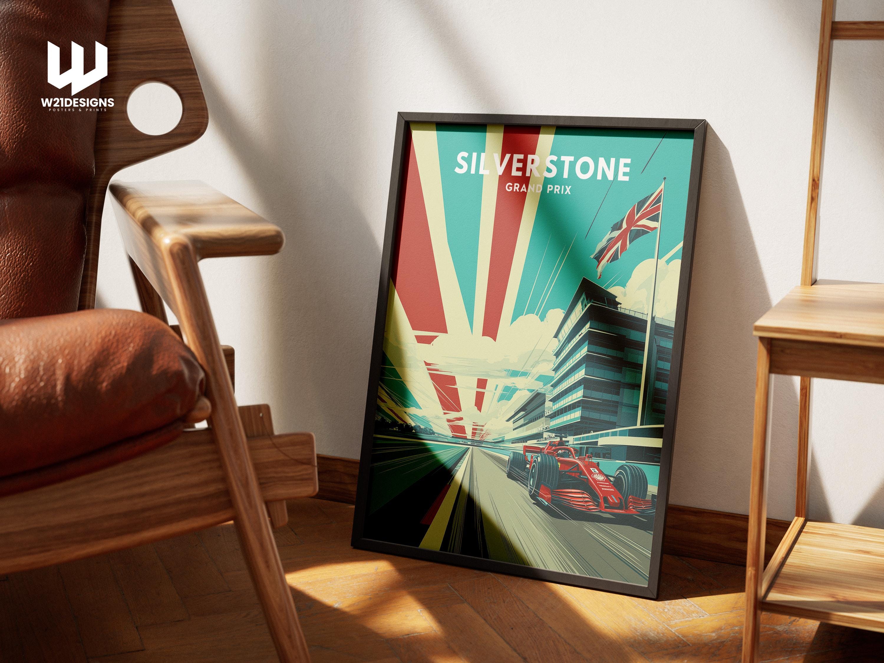 Silverstone Grand Prix Poster: Vintage F1 Racing Art Print