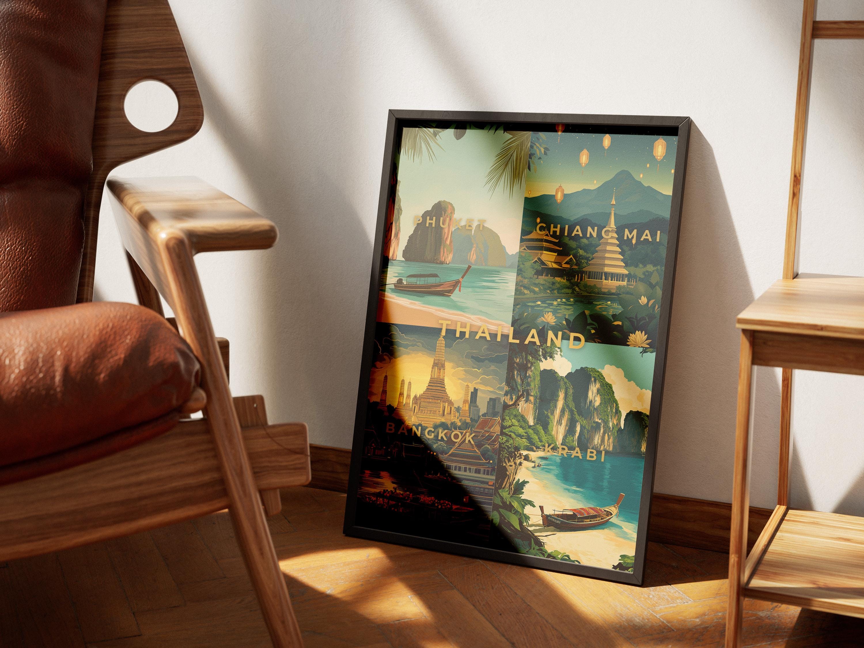 Thailand Travel Poster: Vintage Southeast Asia Art Print