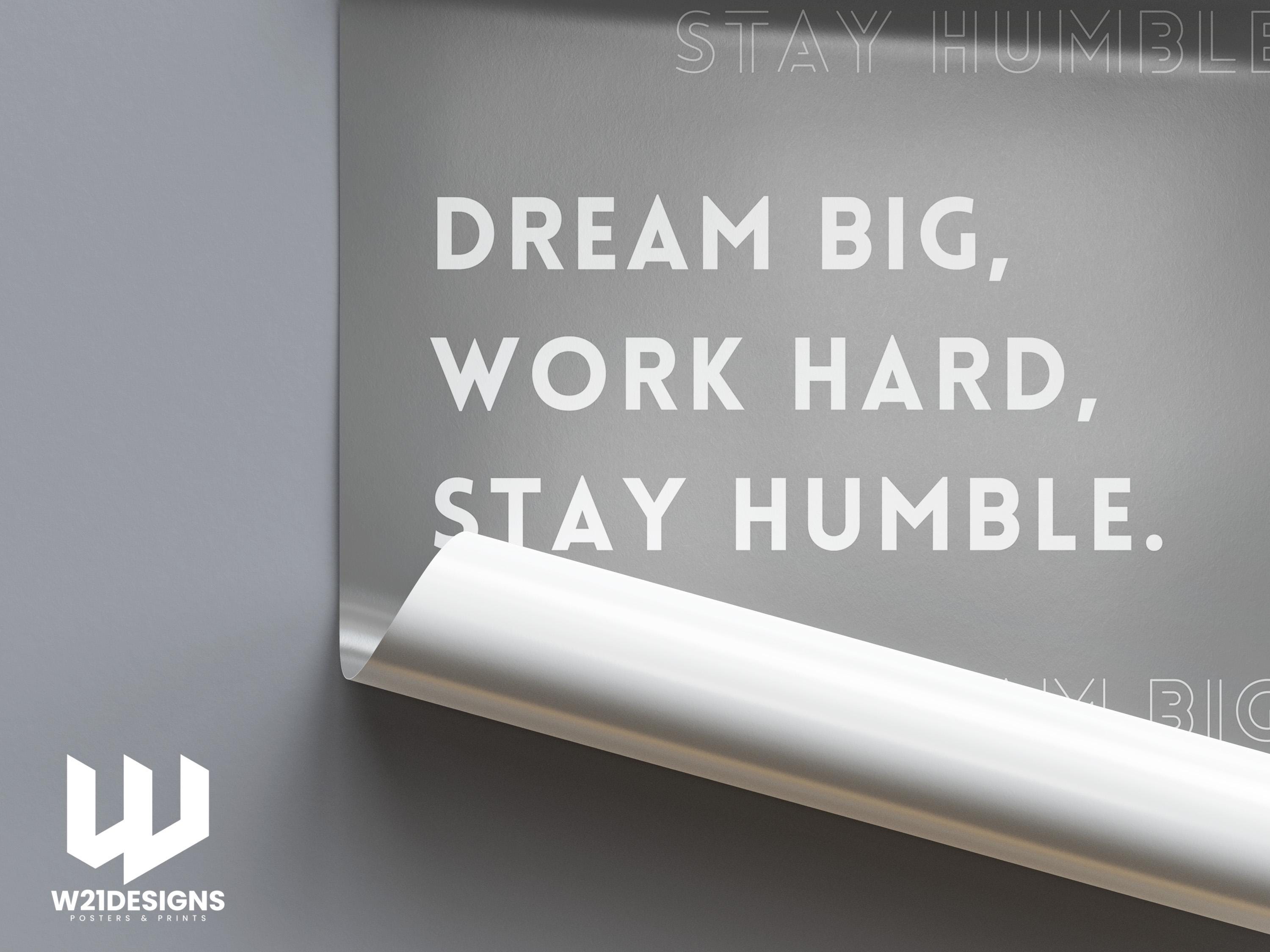 Dream Big Typography Print: Minimalist Office Wall Art