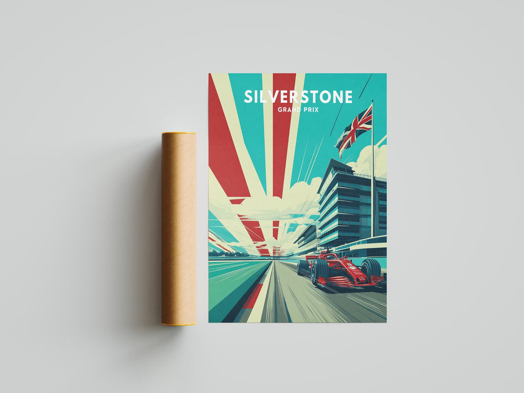Silverstone Grand Prix Poster: Vintage F1 Racing Art Print