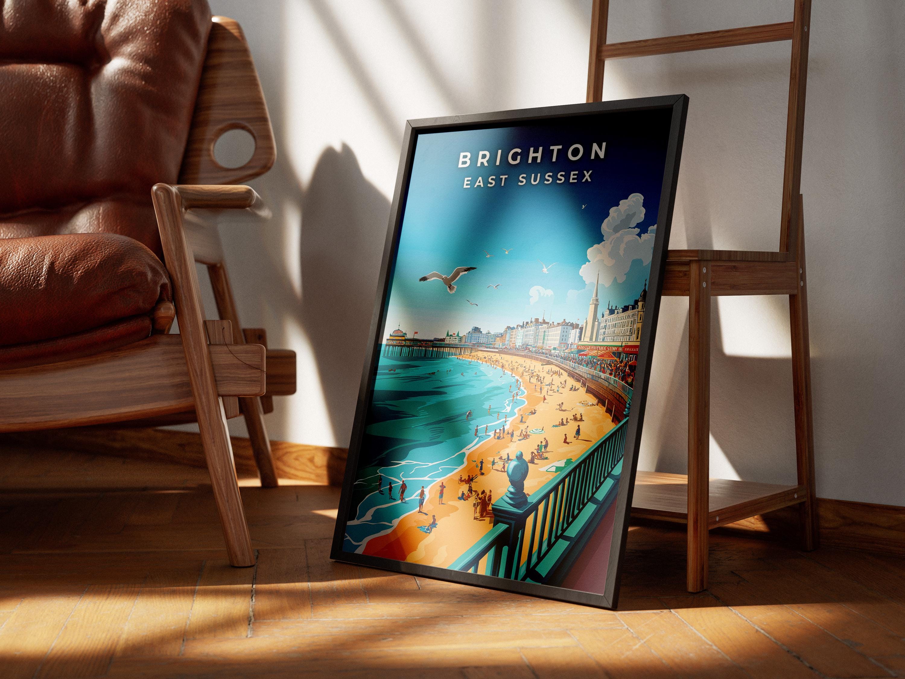Brighton Pier Travel Print: Vintage Seaside Poster