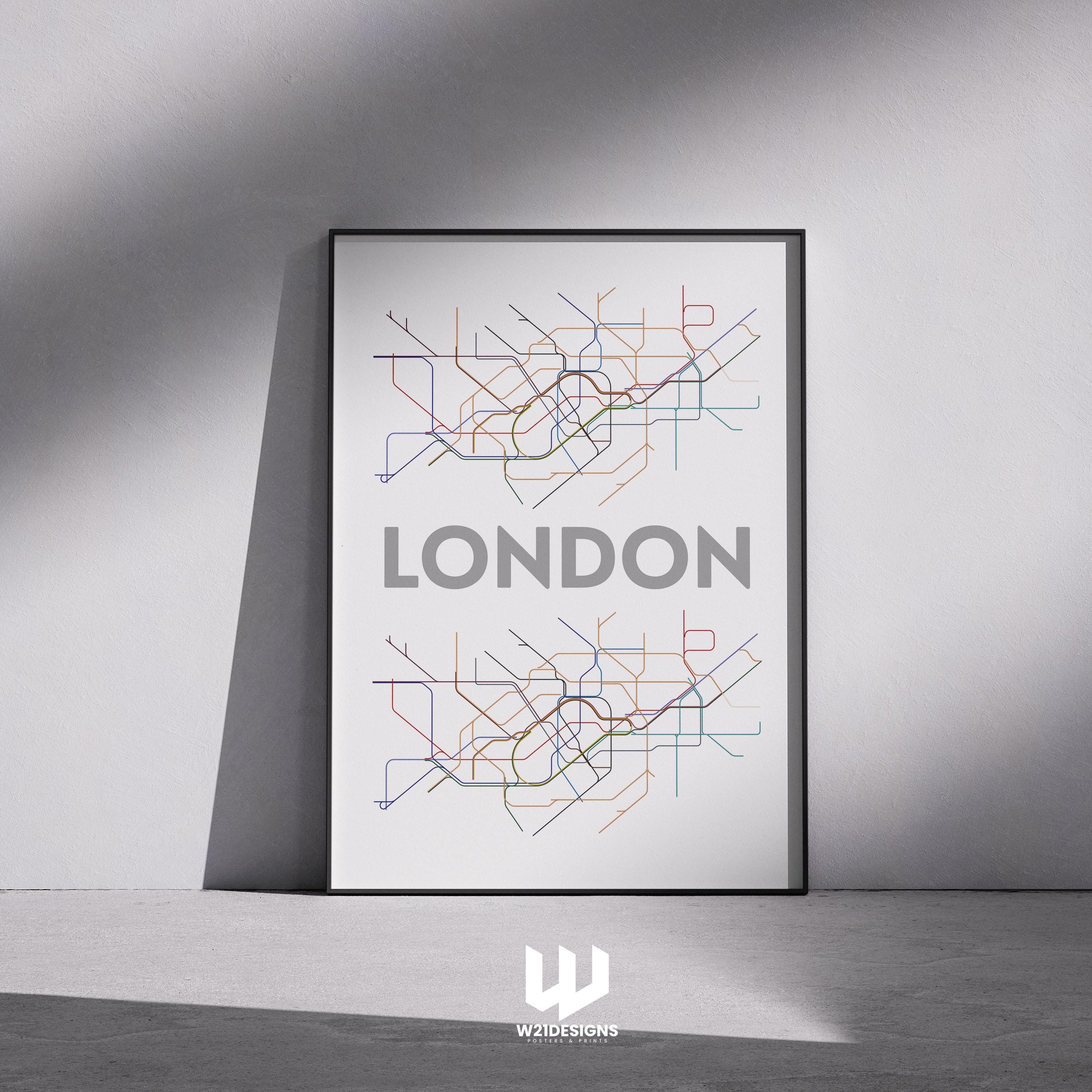 London Underground Map Print: Minimalist Commuter Wall Art