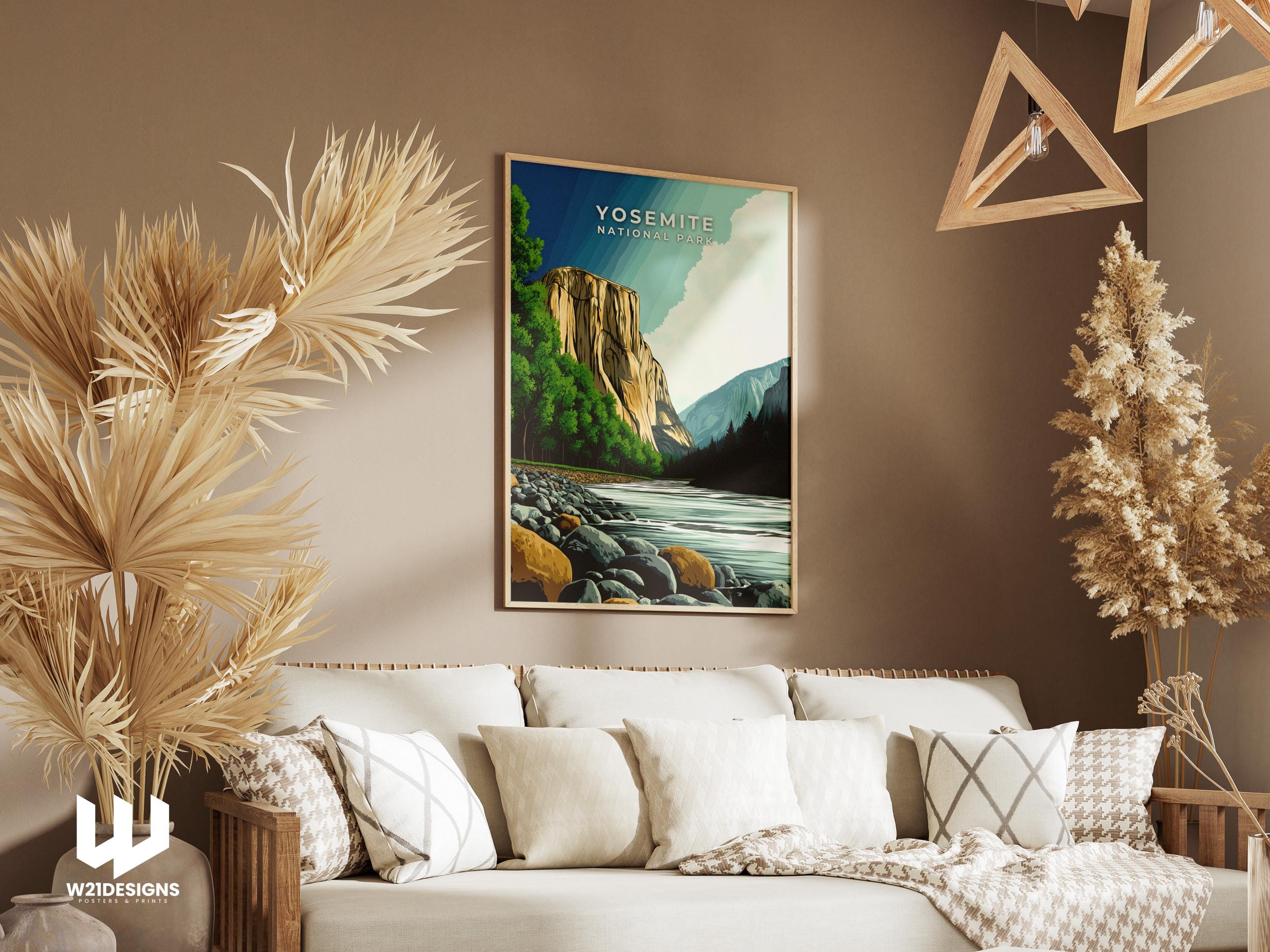 Vintage Yosemite National Park Poster: Scenic Mountain Landscape Art