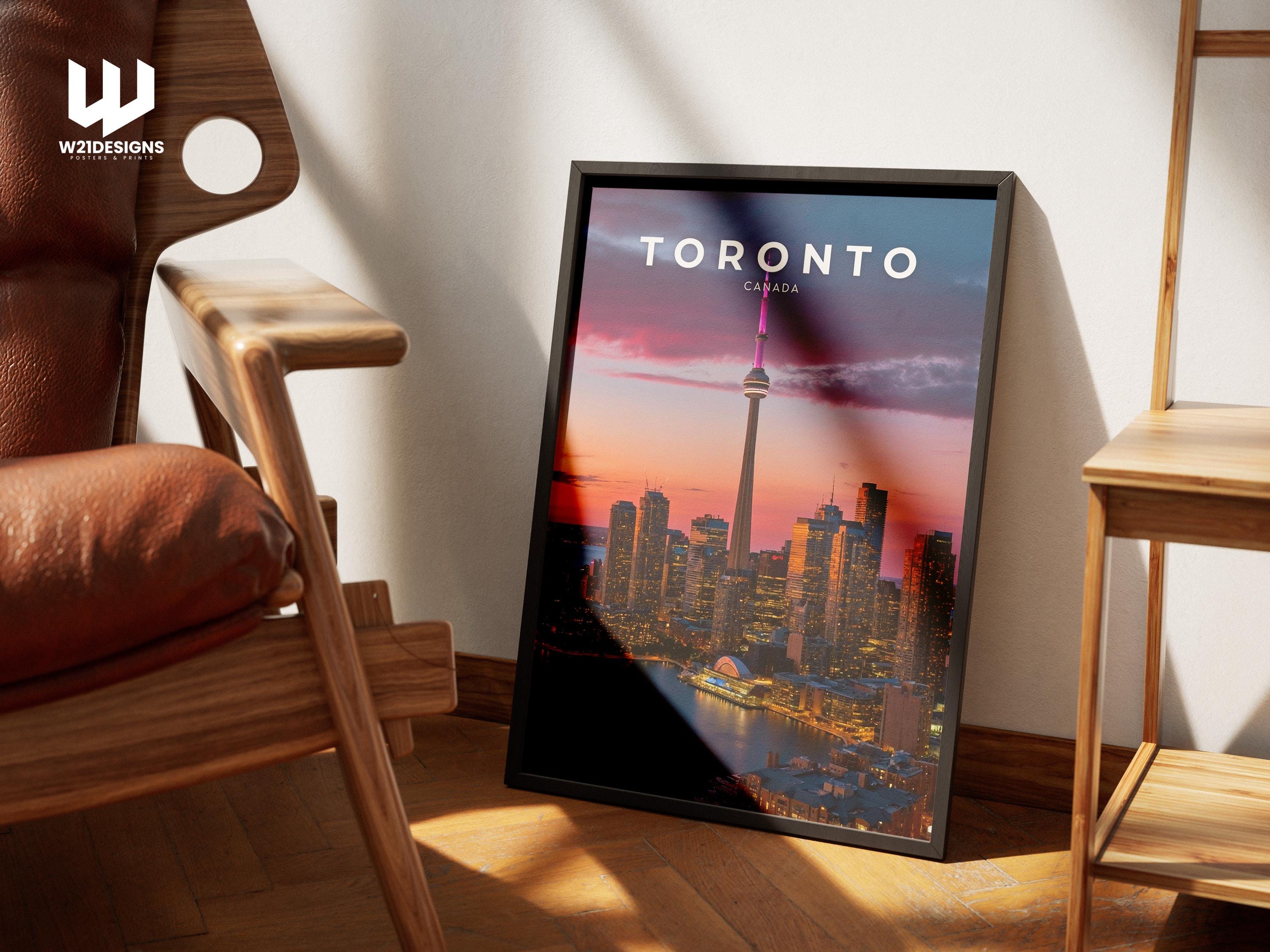 Toronto Skyline Print: Canada Travel Poster, Urban Home Decor