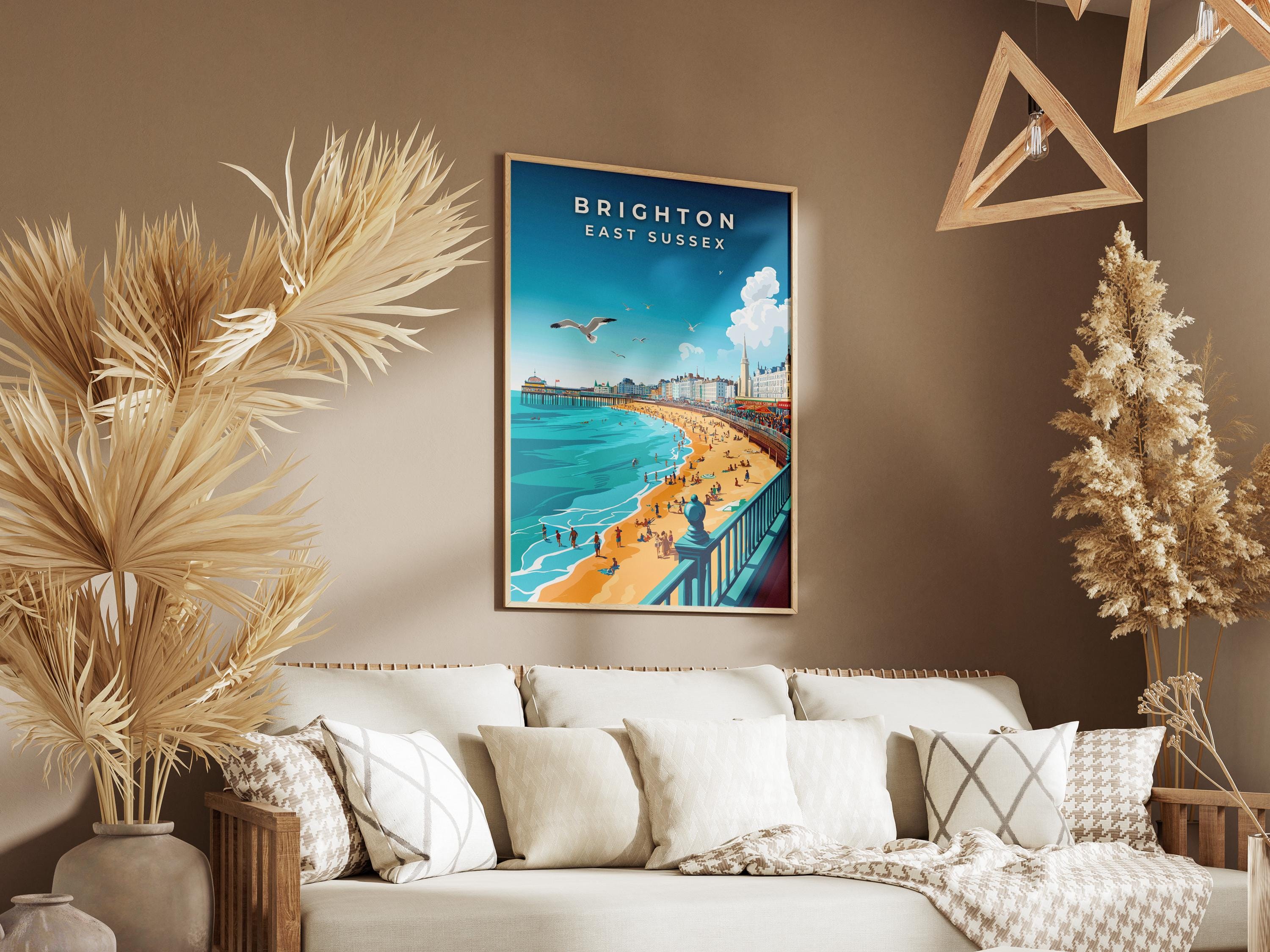 Brighton Pier Travel Print: Vintage Seaside Poster