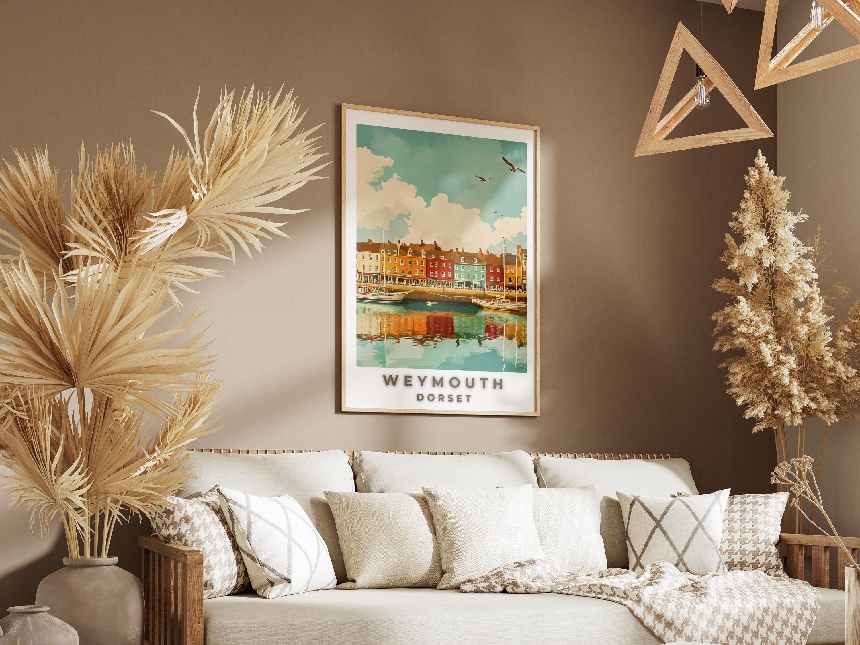 Weymouth Harbour Print: Vintage England Travel Poster