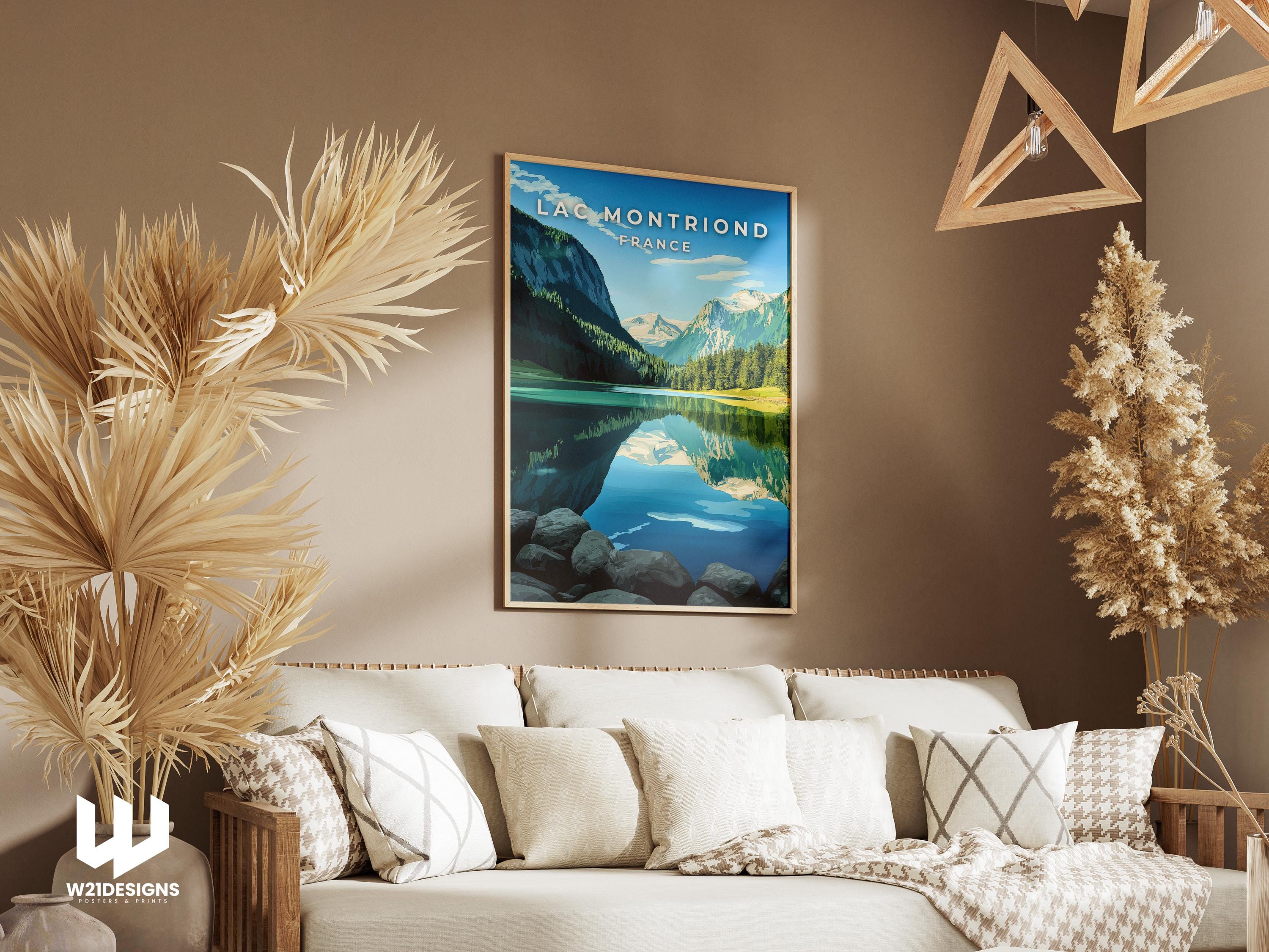 Lac de Montriond France Travel Poster: Vintage Alpine Lake Art