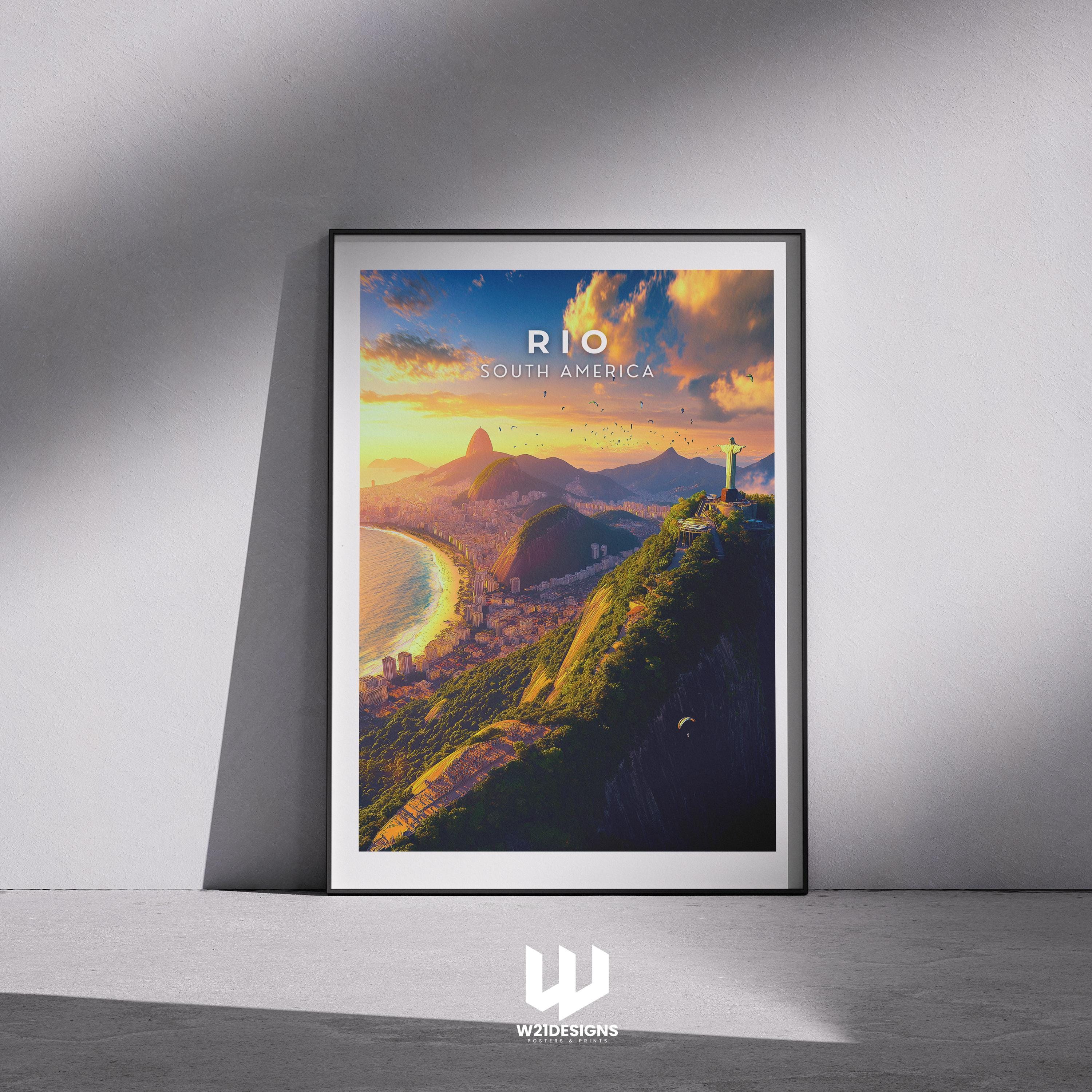 Rio de Janeiro Print: Christ the Redeemer, Brazil Travel Poster