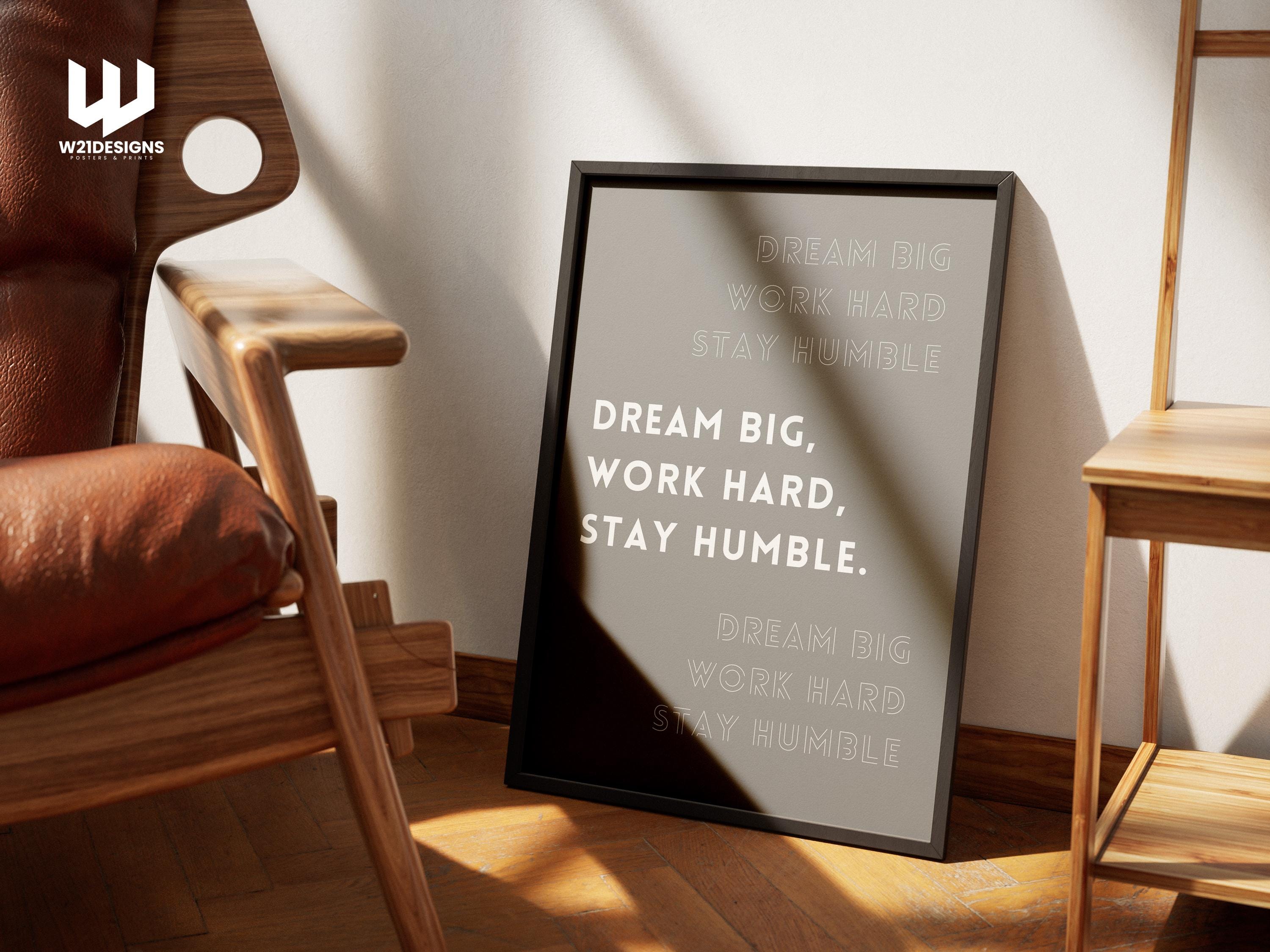 Dream Big Typography Print: Minimalist Office Wall Art