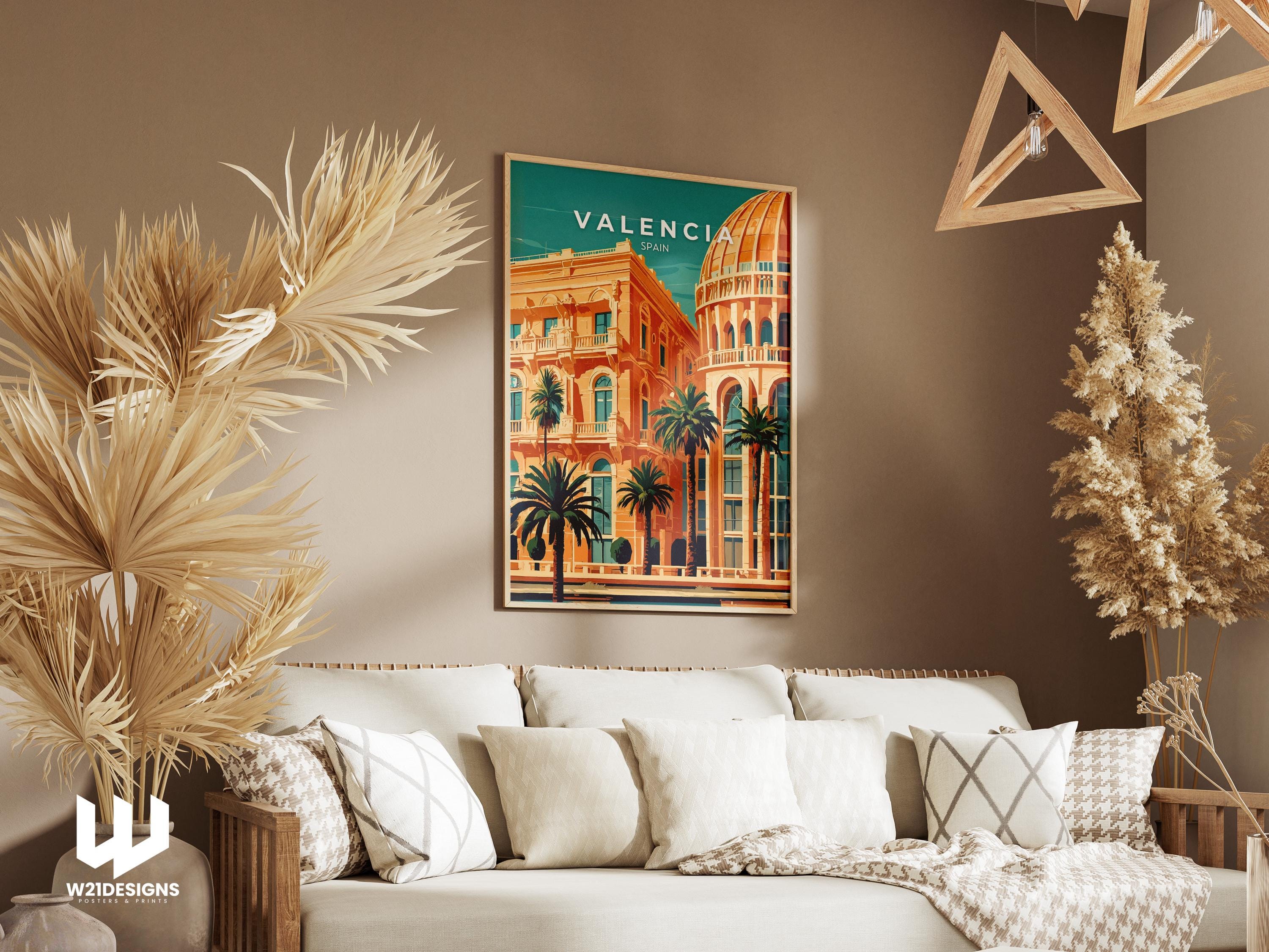 Valencia Spain Travel Poster: Mediterranean Cityscape Art Print