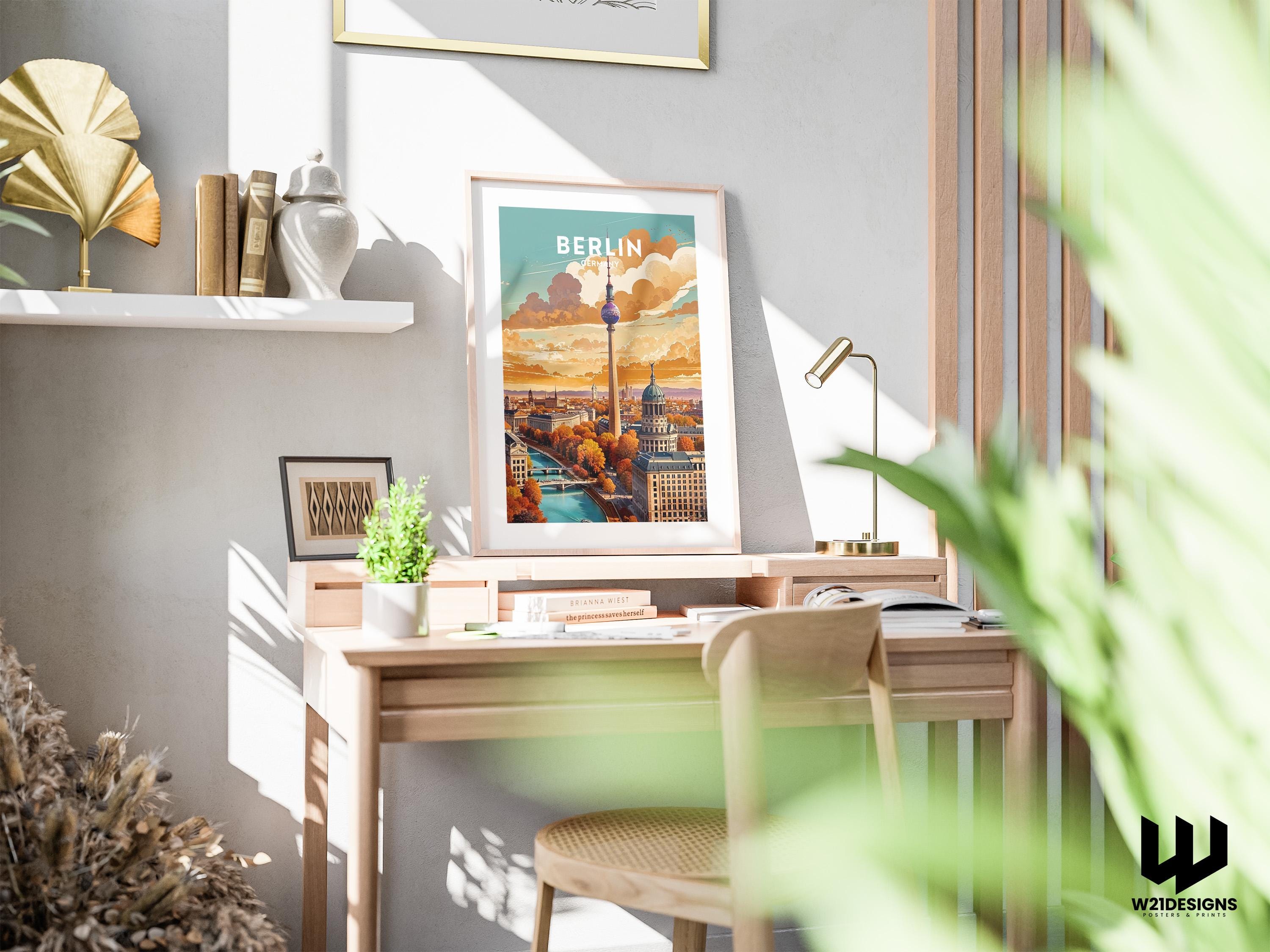 Berlin Cityscape Art Print: Modern Germany Travel Poster