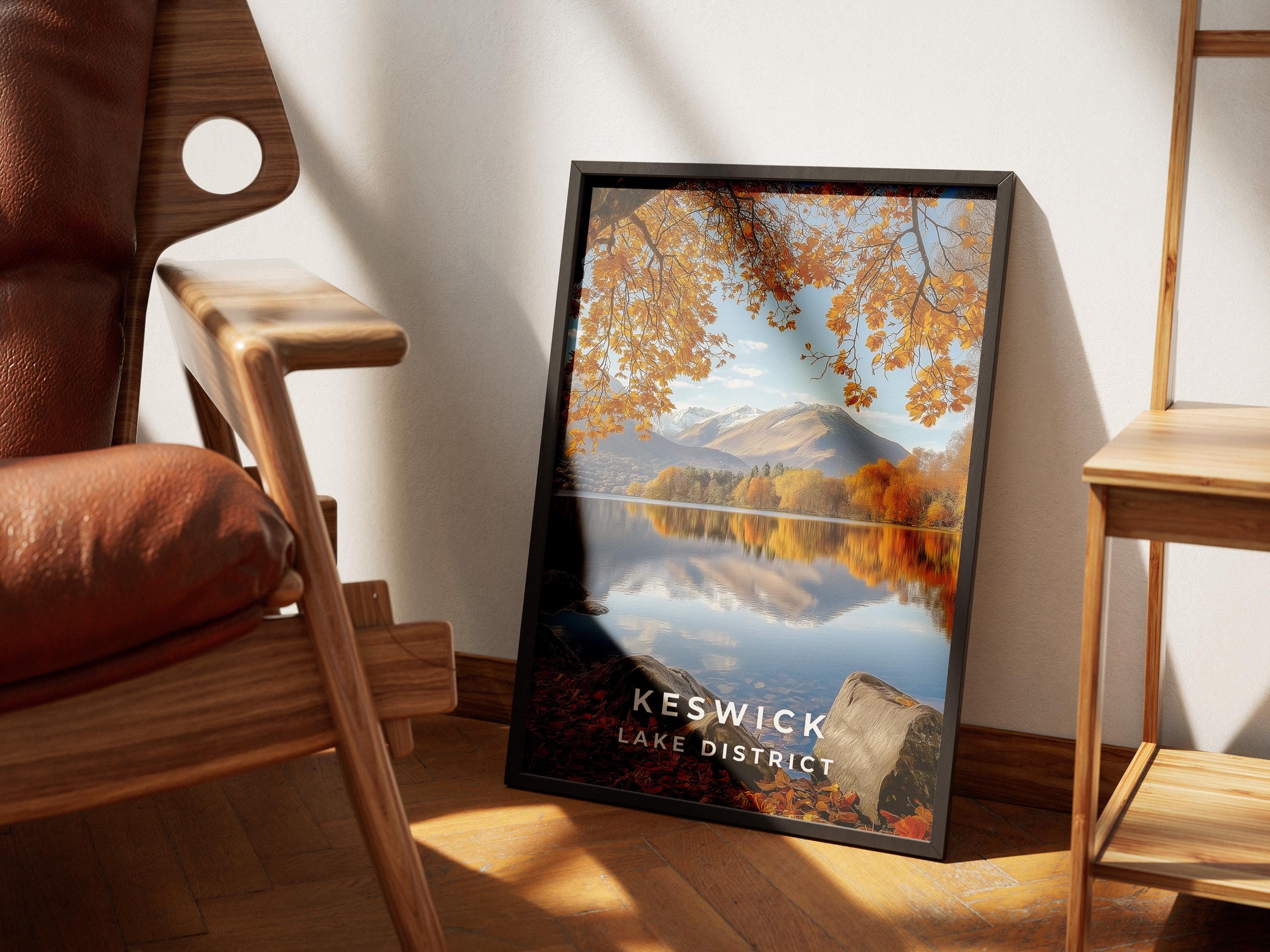 Keswick Lake District Print: Autumn Landscape Art