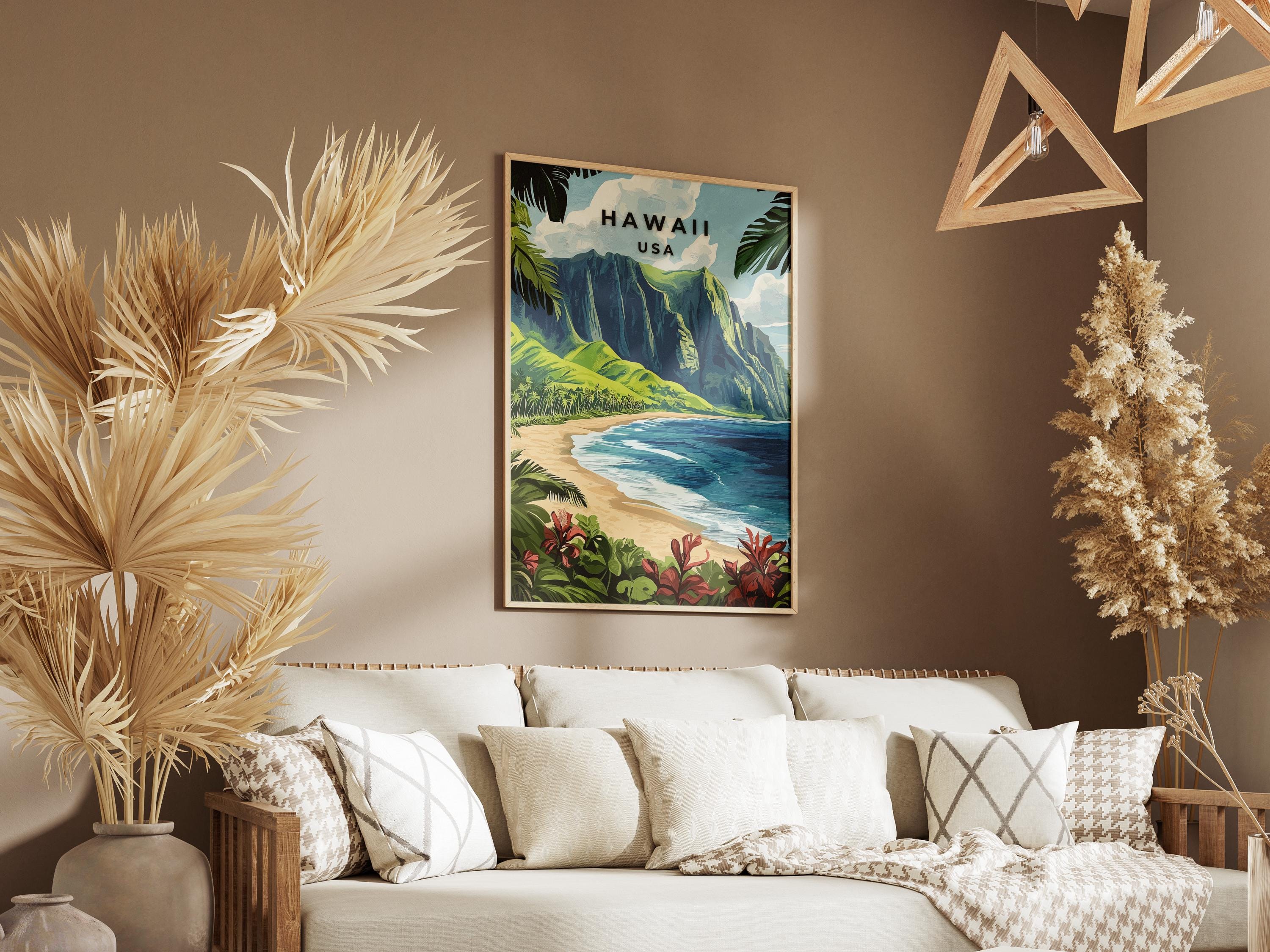 Hawaii Travel Poster: Vintage Tropical Beach Art Print