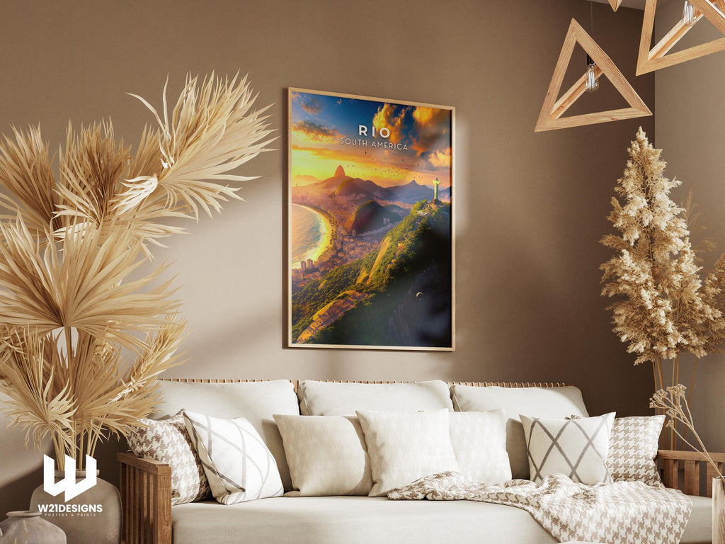 Rio de Janeiro Print: Christ the Redeemer, Brazil Travel Poster