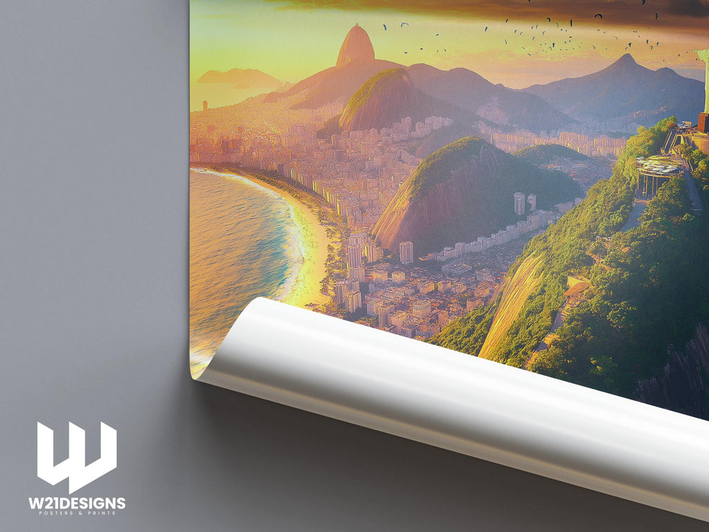 Rio de Janeiro Print: Christ the Redeemer, Brazil Travel Poster