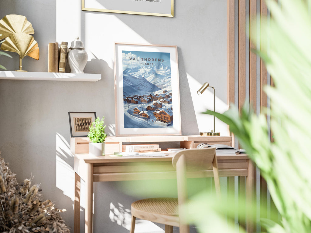 Val Thorens Ski Resort Poster: France Alpine Travel Art
