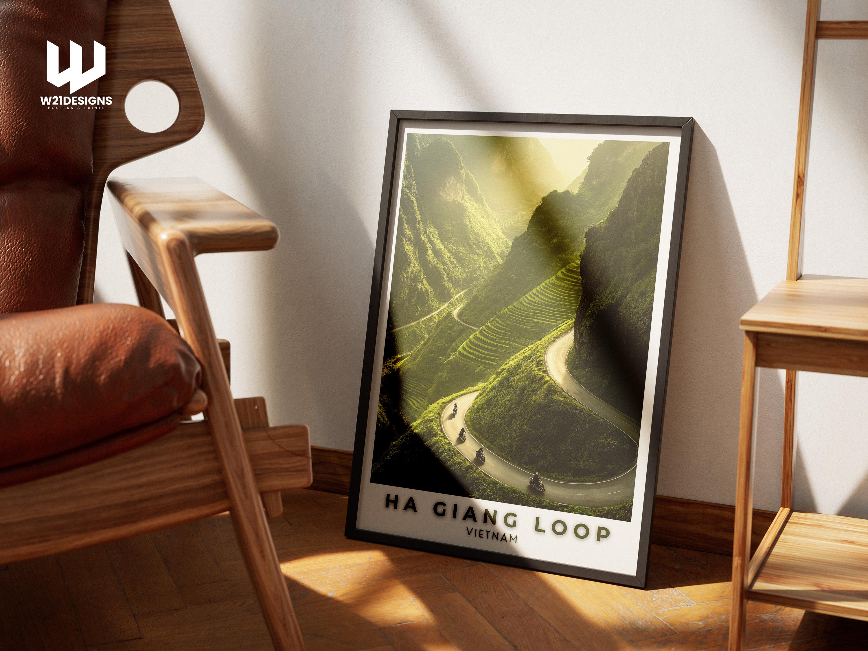 Ha Giang Loop Travel Poster: Vietnam Road Trip Wall Art