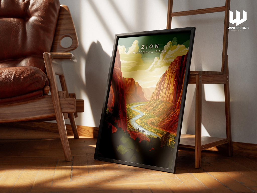 Zion National Park Poster: Utah Landscape Art Print