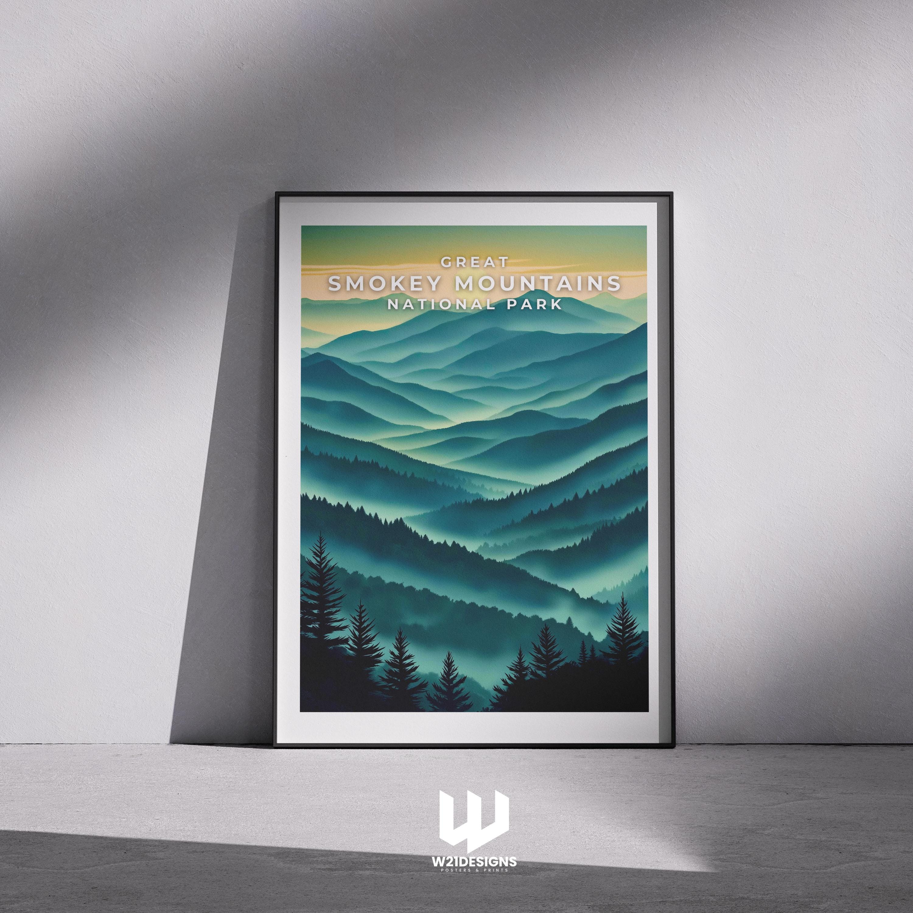 Smoky Mountains National Park Print: Vintage Travel Poster