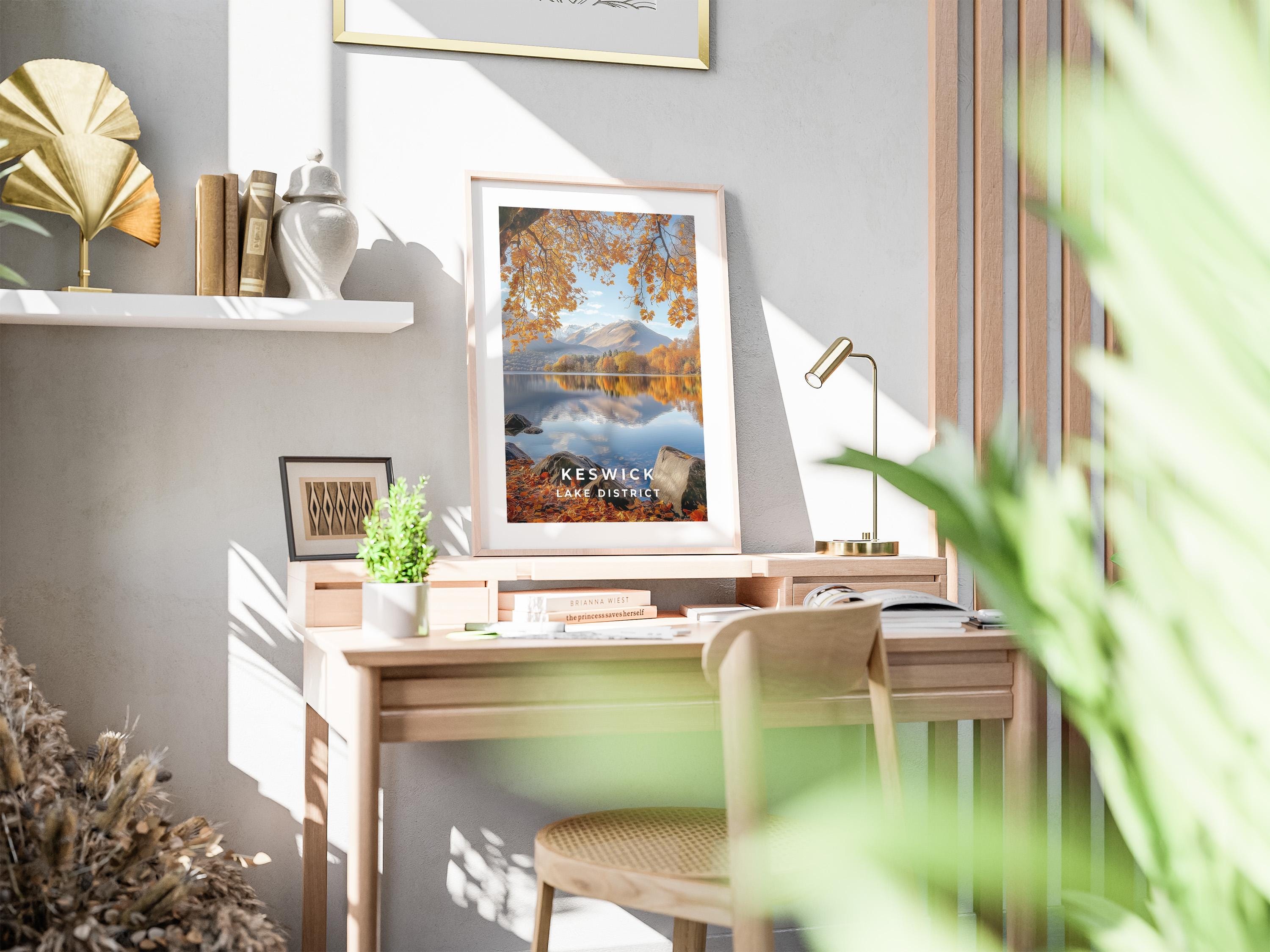 Keswick Lake District Print: Autumn Landscape Art