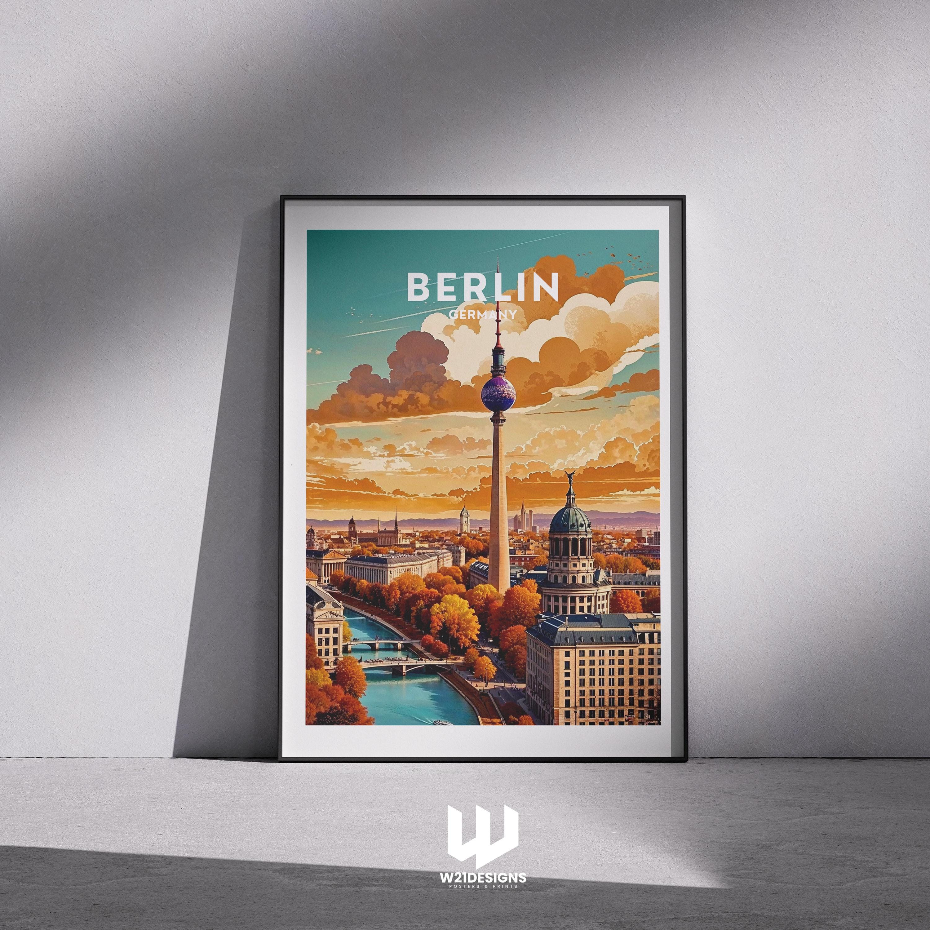 Berlin Cityscape Art Print: Modern Germany Travel Poster