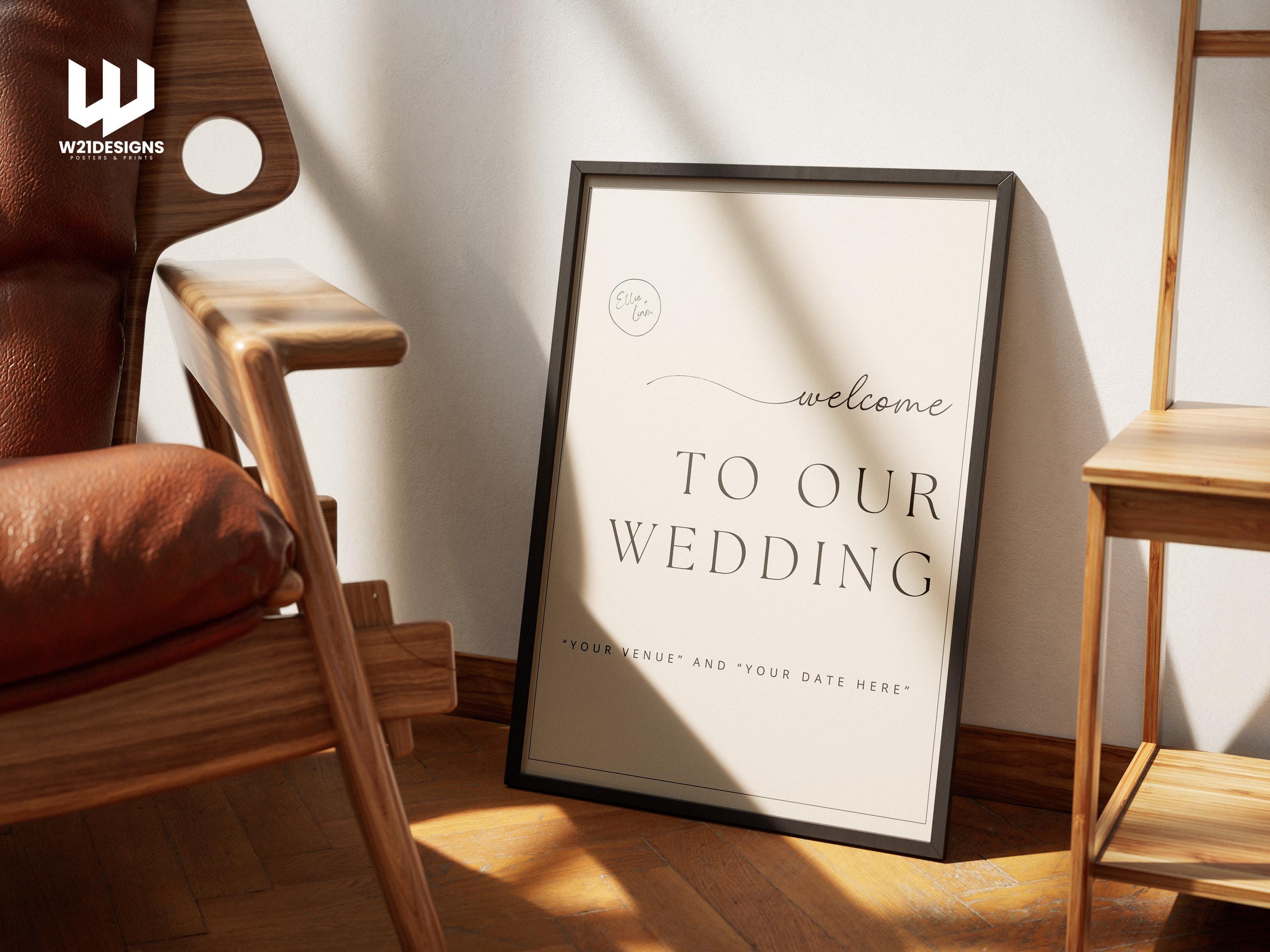Personalized Wedding Welcome Sign: Elegant Minimalist Decor (Printable)