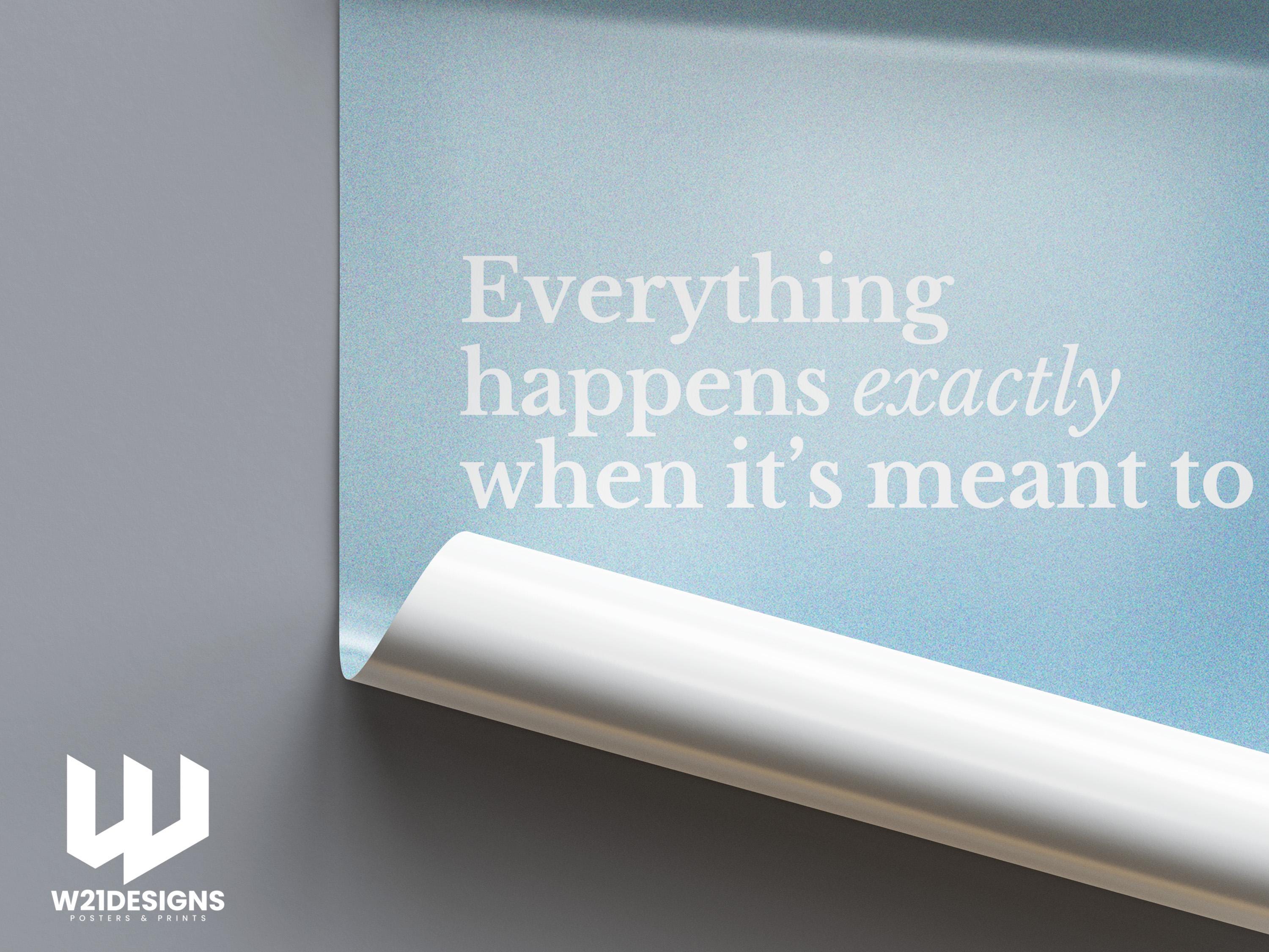 Motivational Quote Print: Everything Happens for a Reason, Minimalist Wall Art