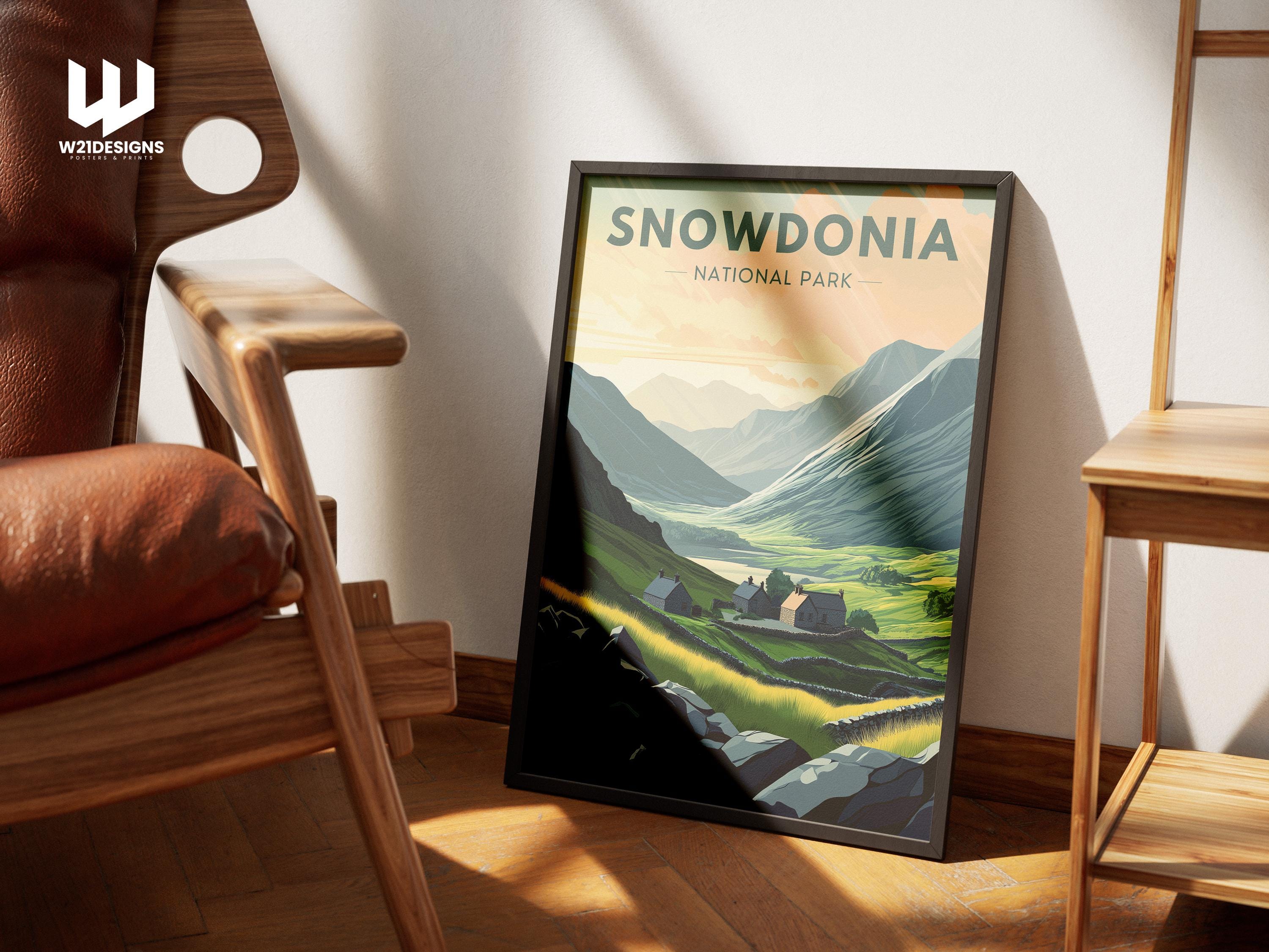 Snowdonia National Park Print: Vintage Wales Travel Poster