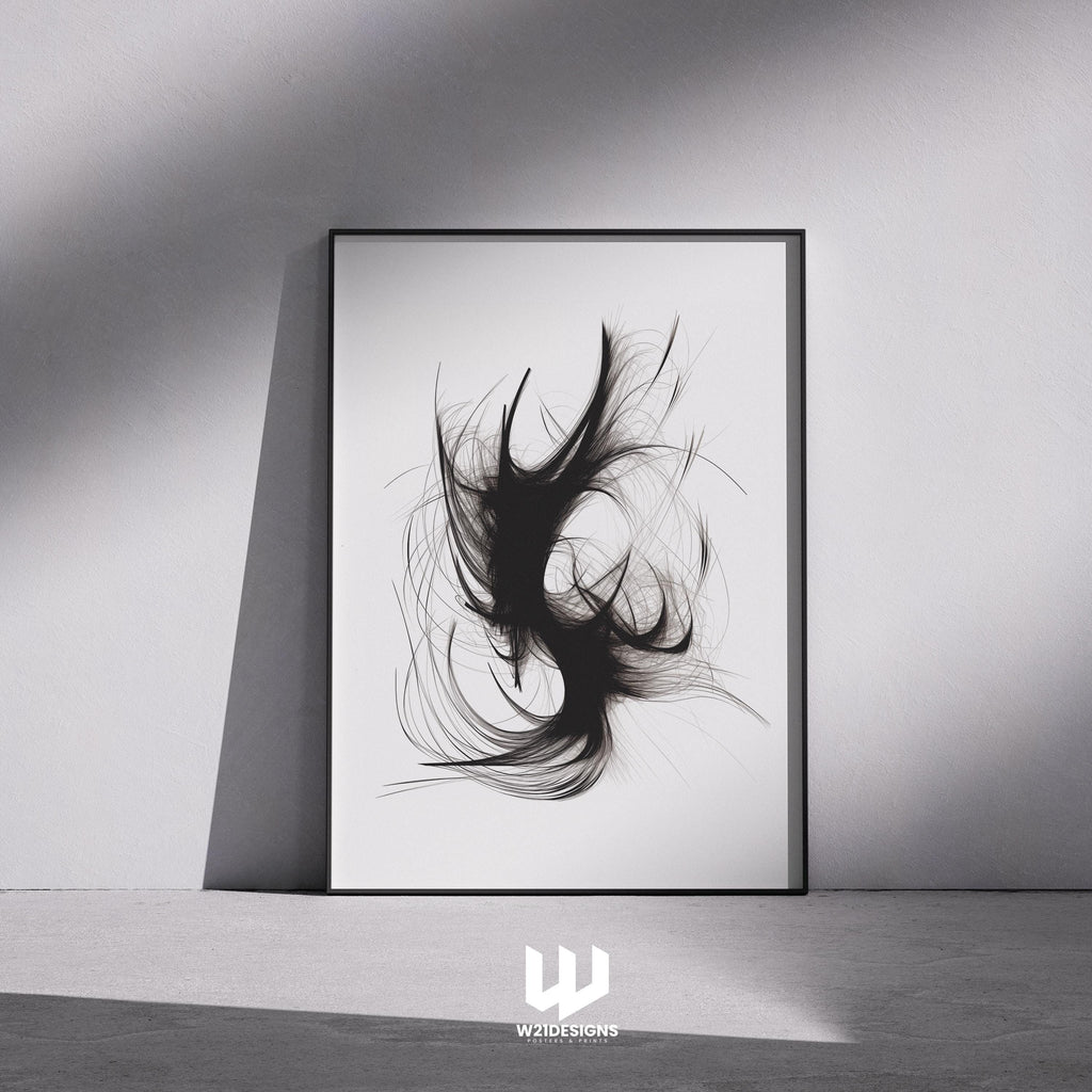 Black and White Abstract Print - Trendy Minimalist Wall Art, Monochrome Modern Decor, Neutral Home Aesthetic, Modern Wall Art, Abstract Art