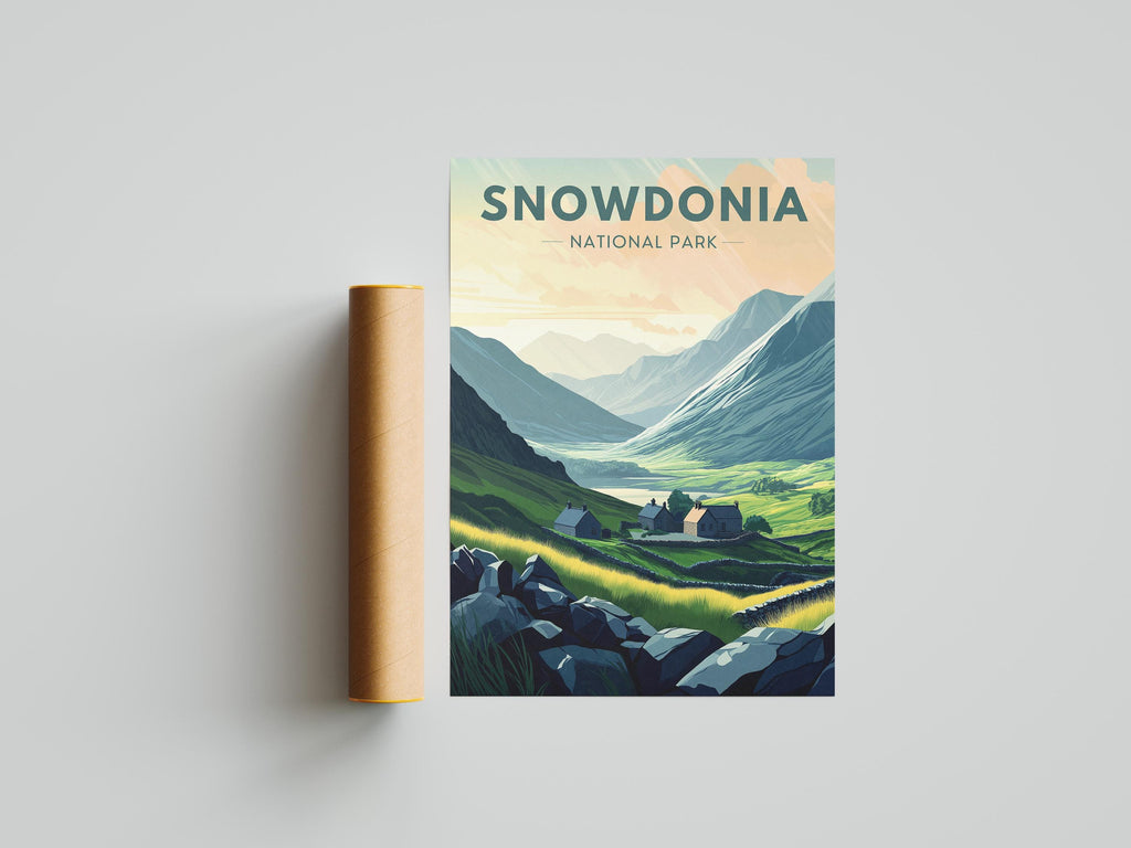 Snowdonia National Park Print: Vintage Wales Travel Poster
