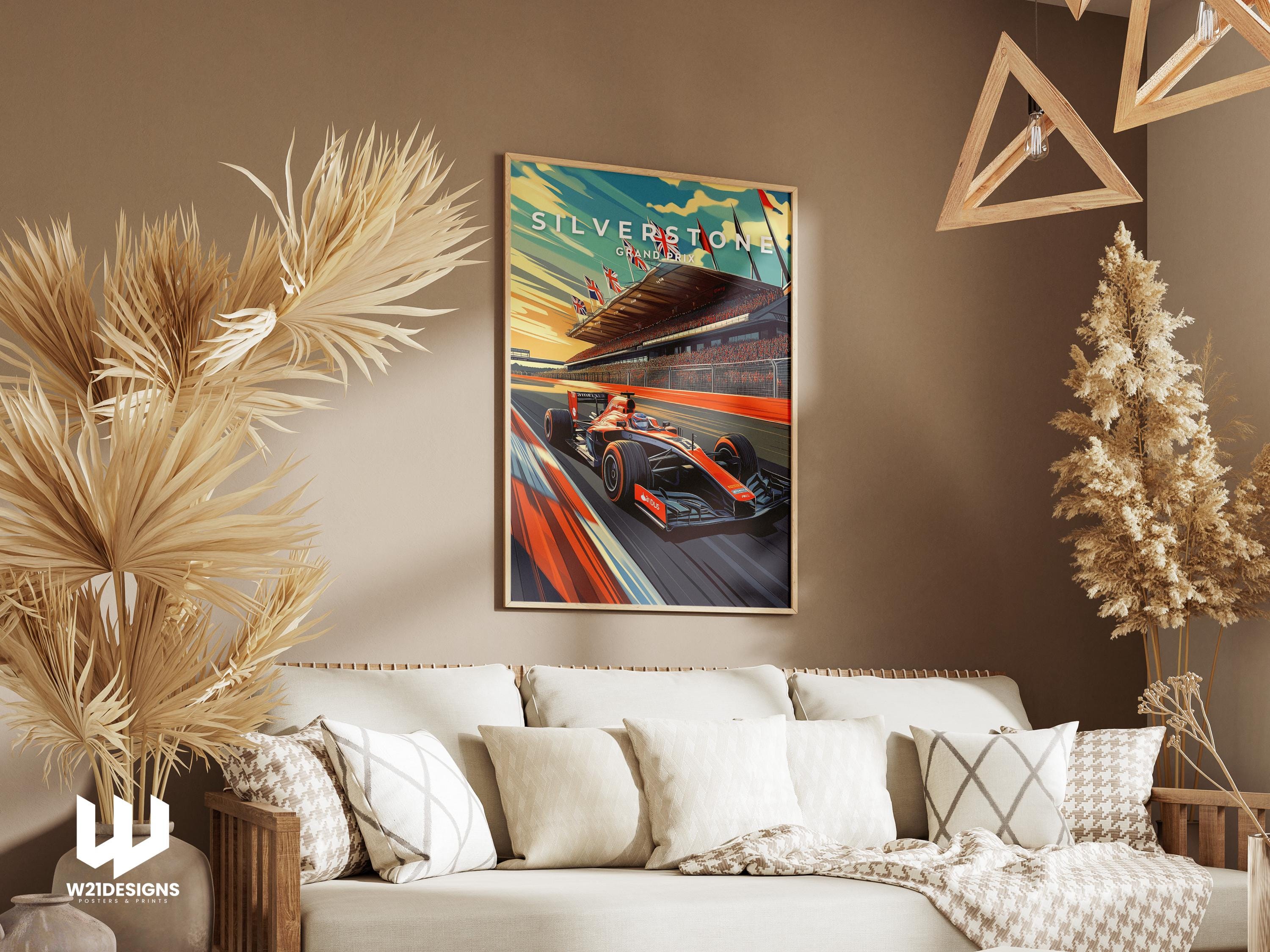 Silverstone Grand Prix Poster: Vintage British F1 Racing Art Print