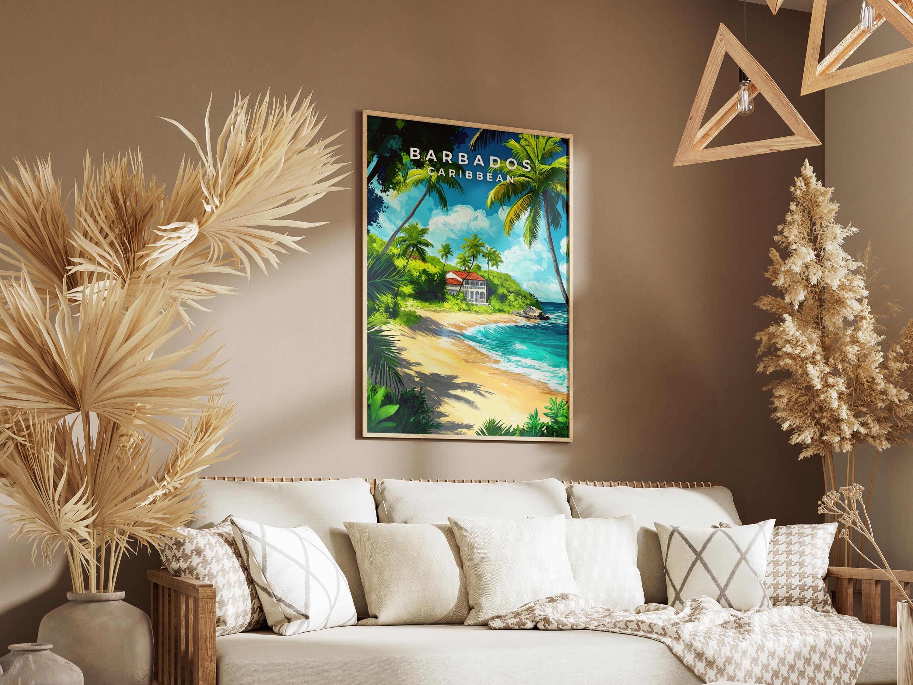 Barbados Travel Poster: Vintage Caribbean Beach Print
