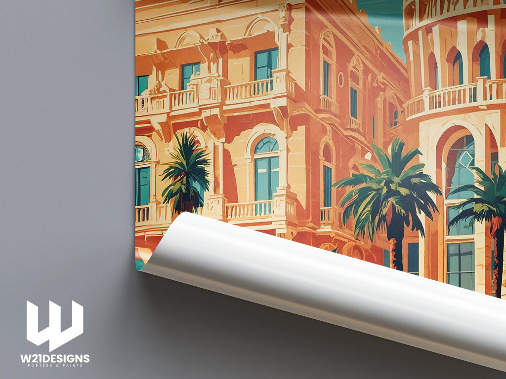 Valencia Spain Travel Poster: Mediterranean Cityscape Art Print