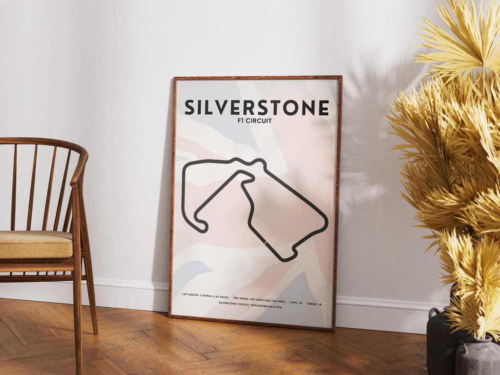 Silverstone F1 Circuit Poster: British Grand Prix Motorsport Art