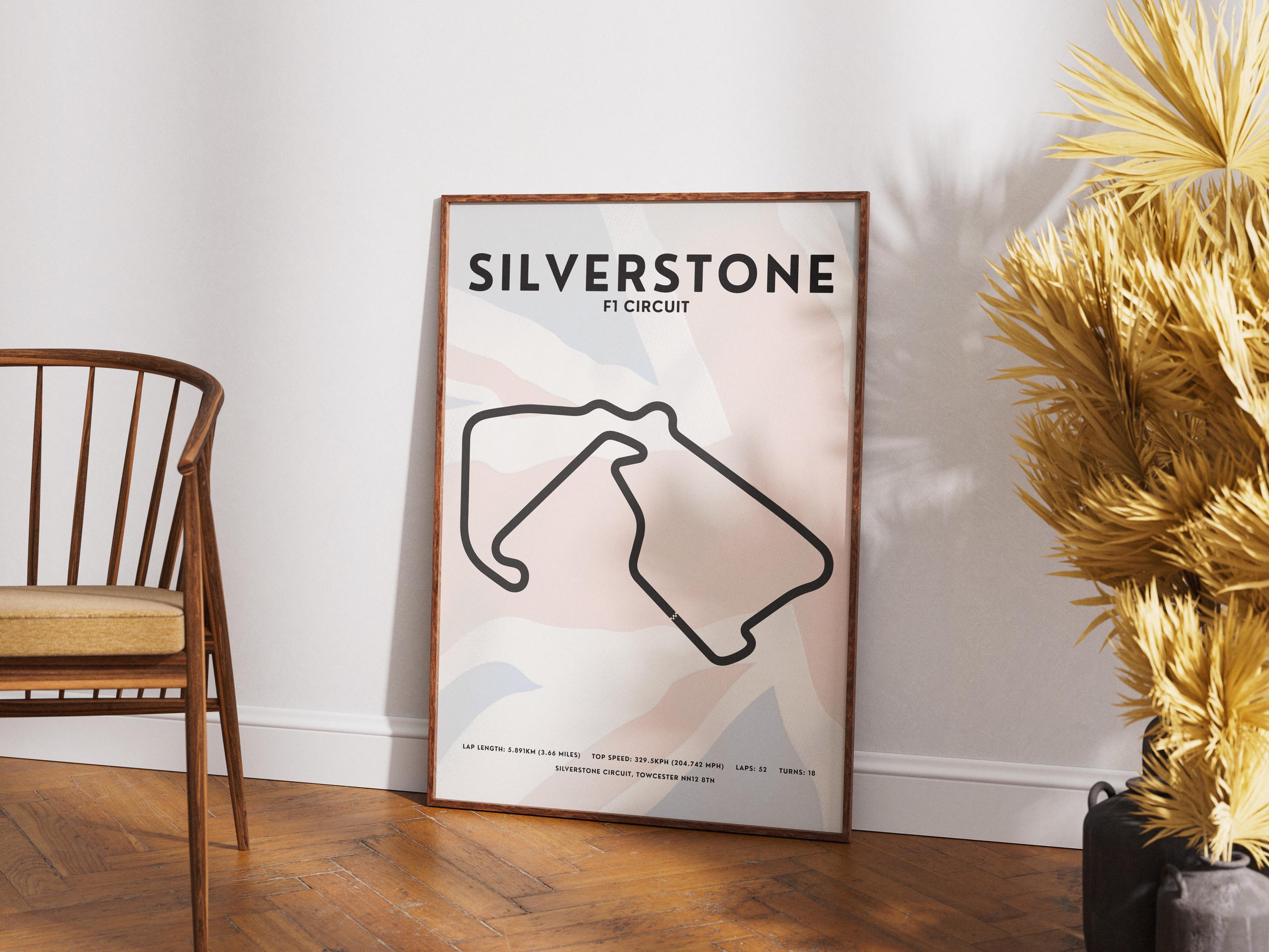Silverstone F1 Circuit Poster: British Grand Prix Motorsport Art