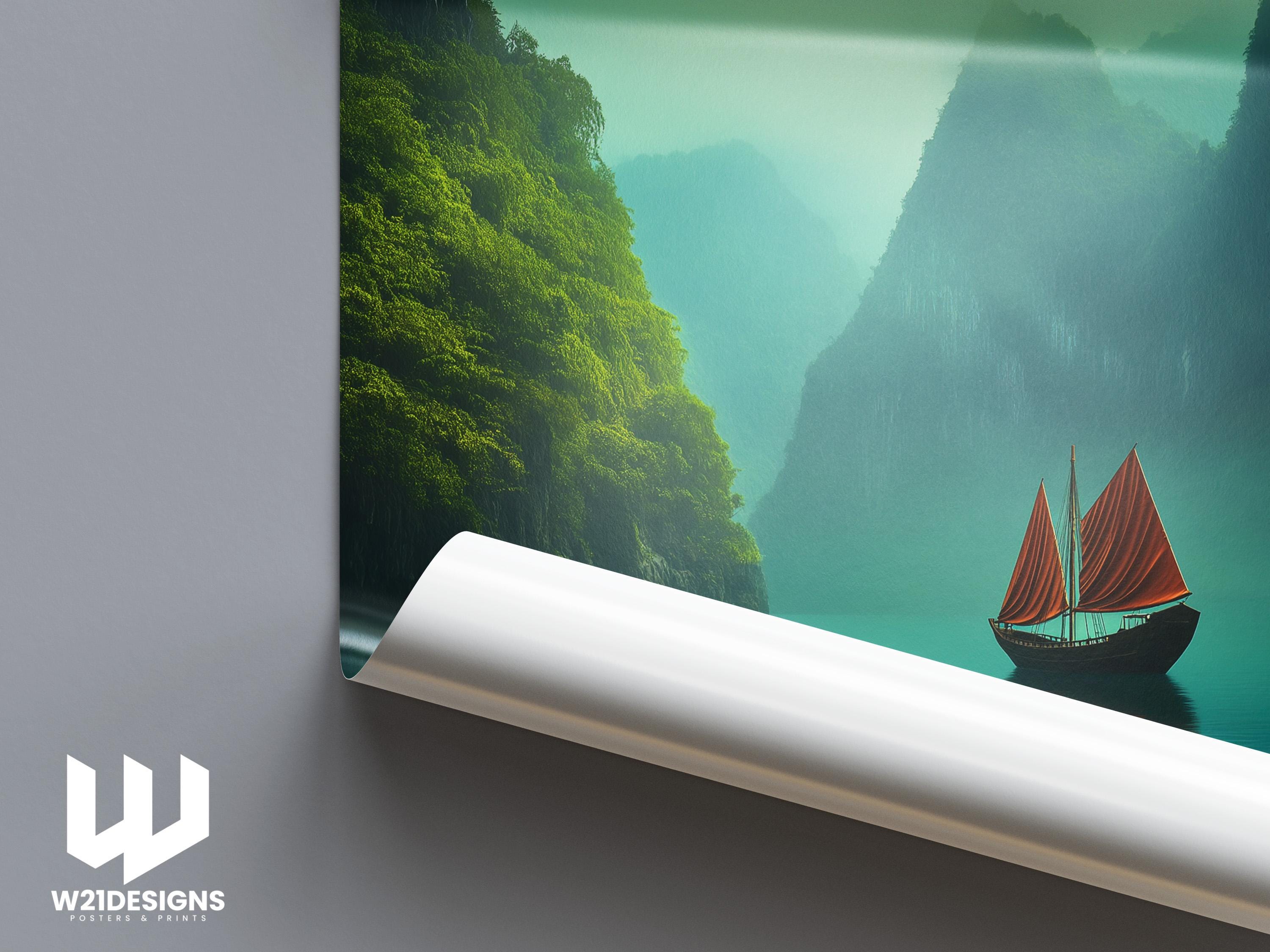 Ha Long Bay Travel Poster: Vietnam Landscape Art Print