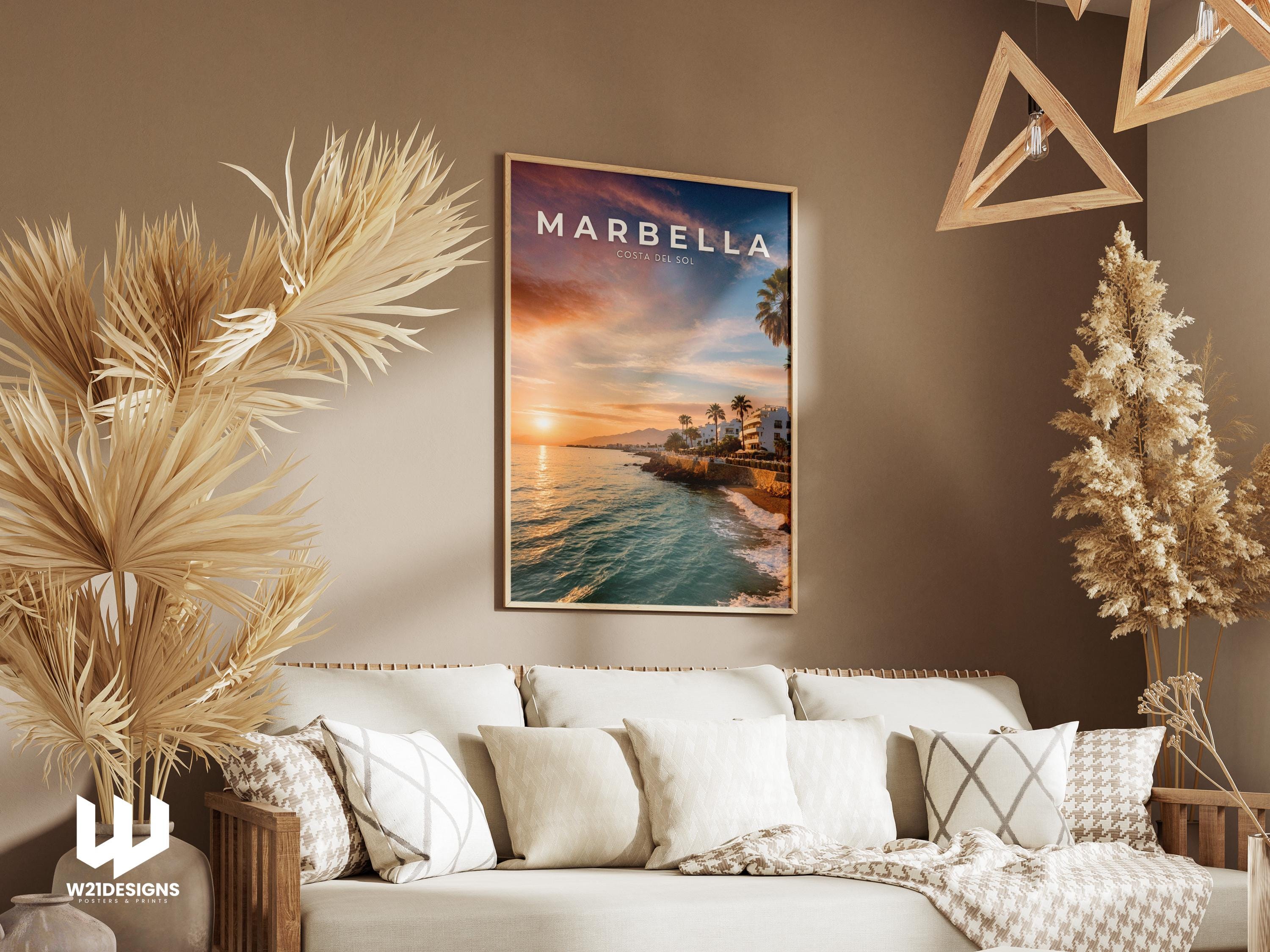 Marbella Sunset Beach Print: Costa del Sol Travel Poster
