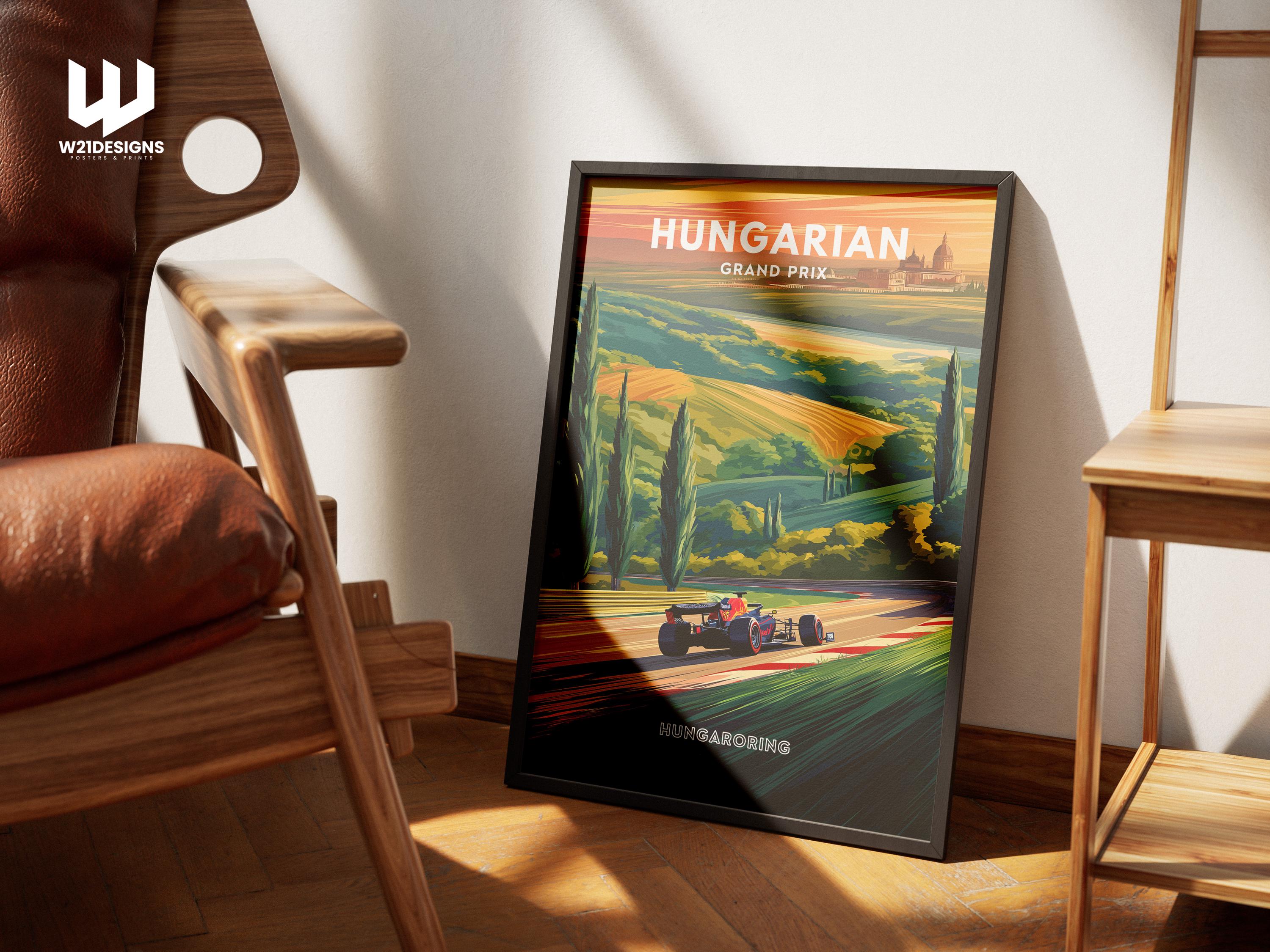Hungarian Grand Prix Poster: Vintage F1 Racing Print, Budapest