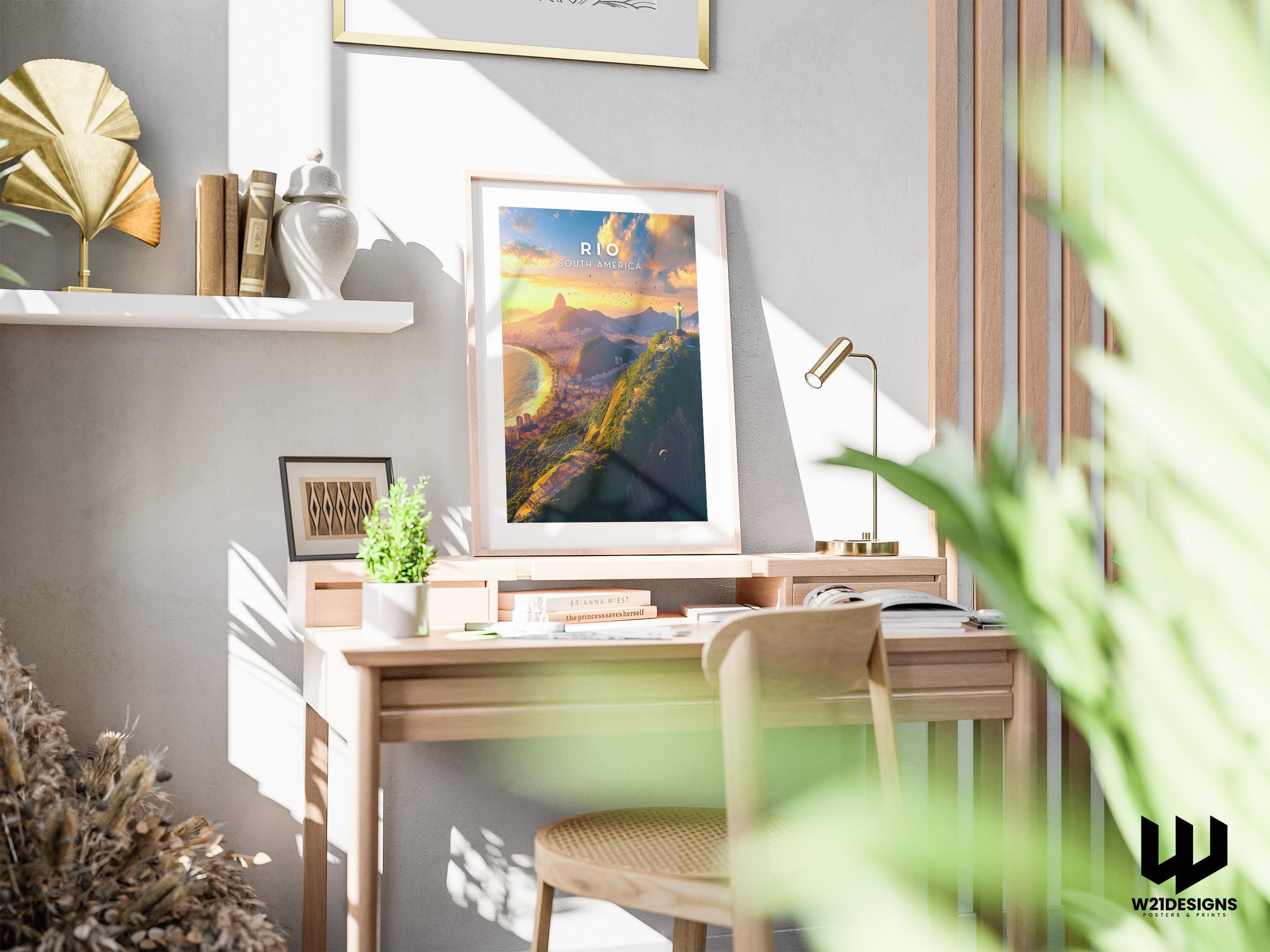 Rio de Janeiro Print: Christ the Redeemer, Brazil Travel Poster