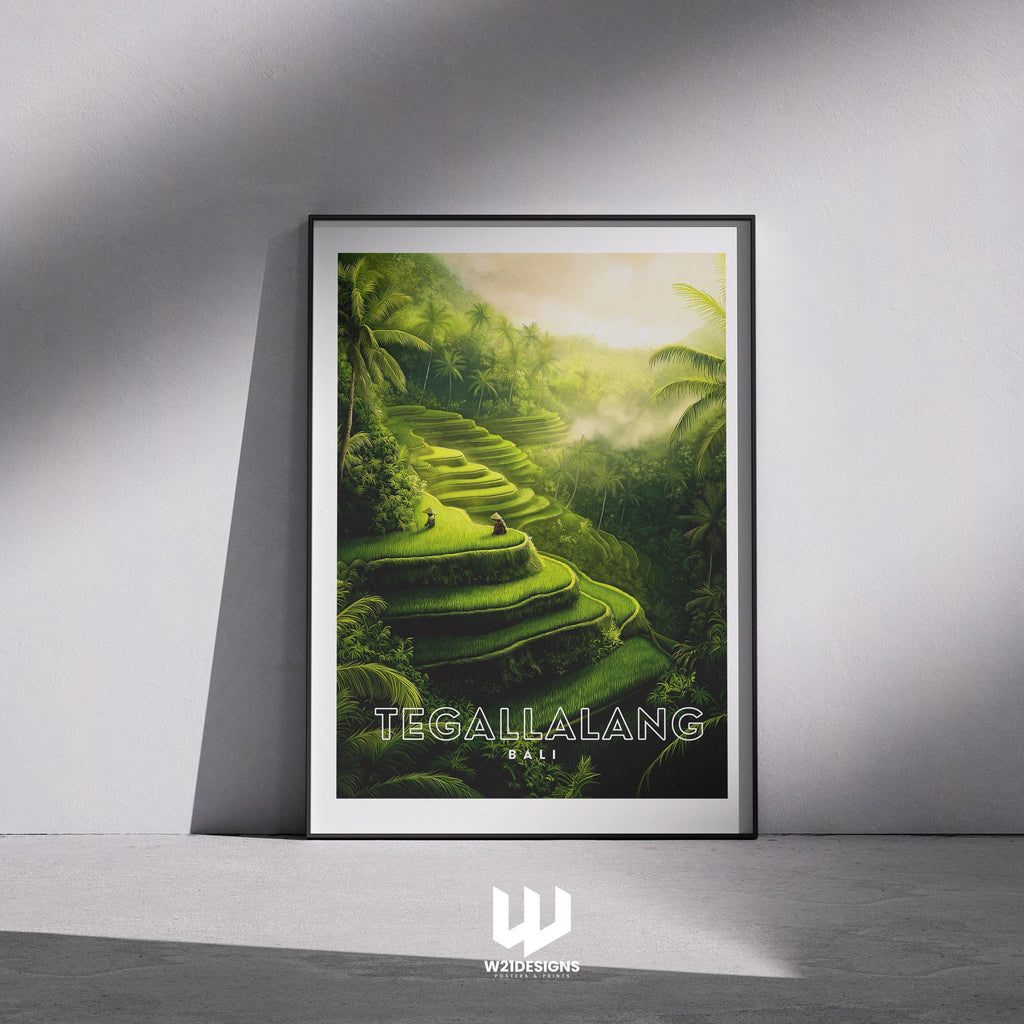 Bali Rice Terrace Poster: Tegallalang Landscape Art Print